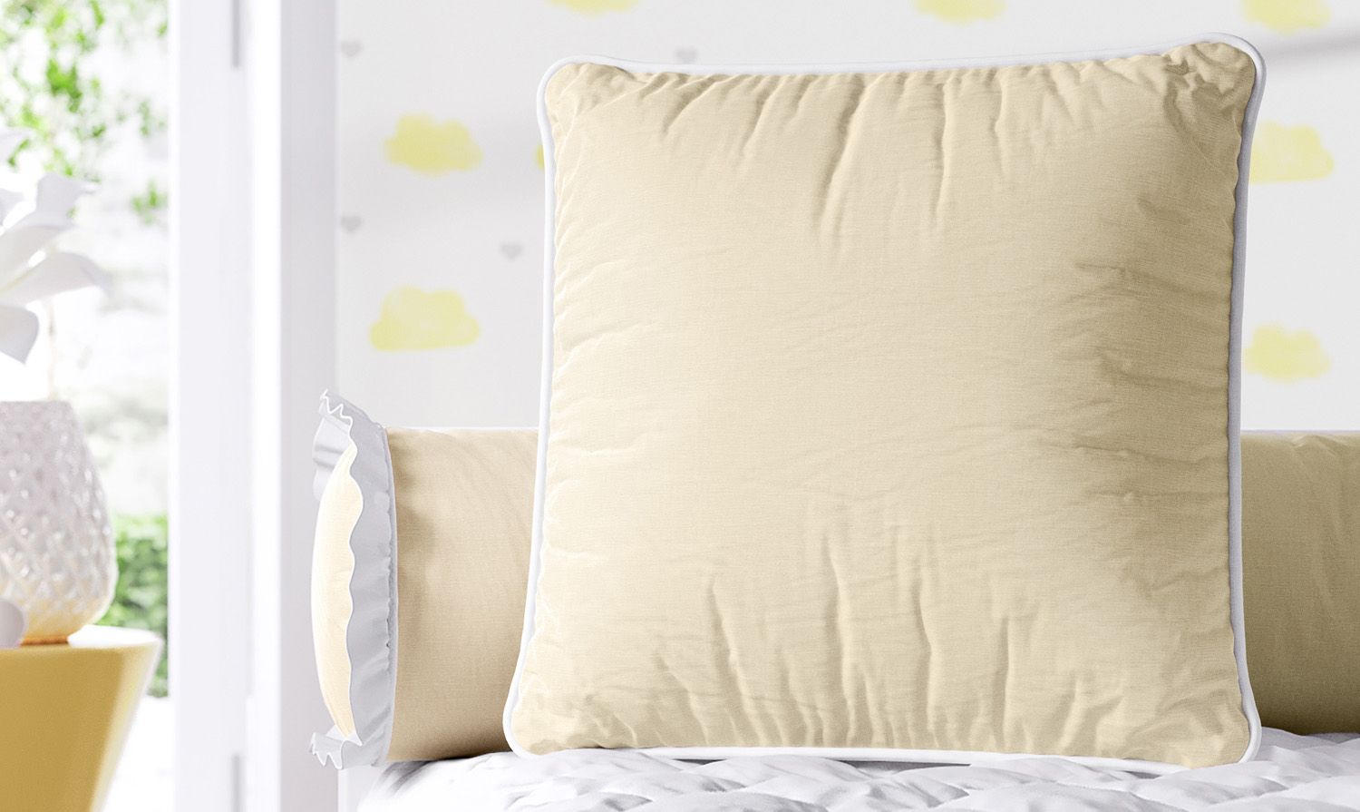 Almofada Quadrada Azul Cordonê 38cm