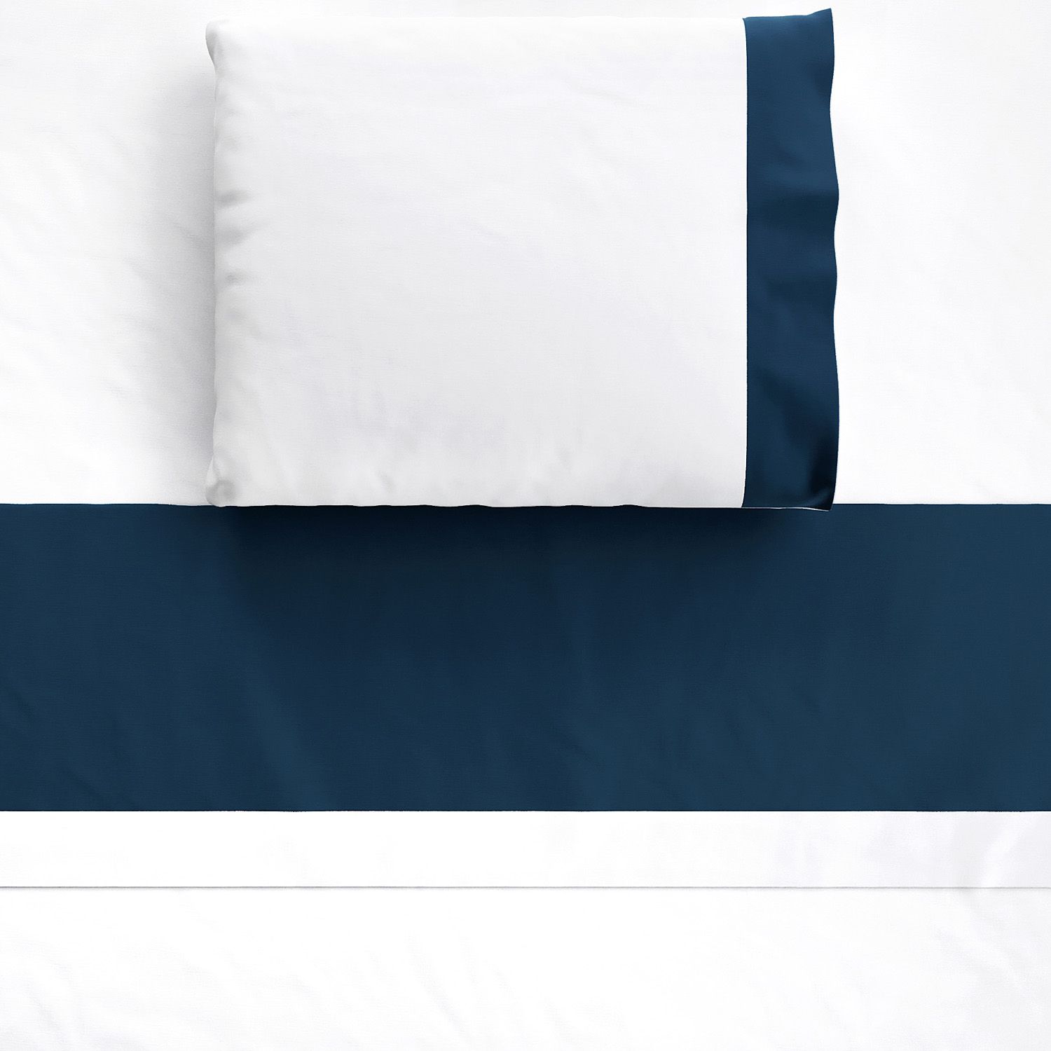 Jogo de Lençol Berço Azul e Branco 3 peças