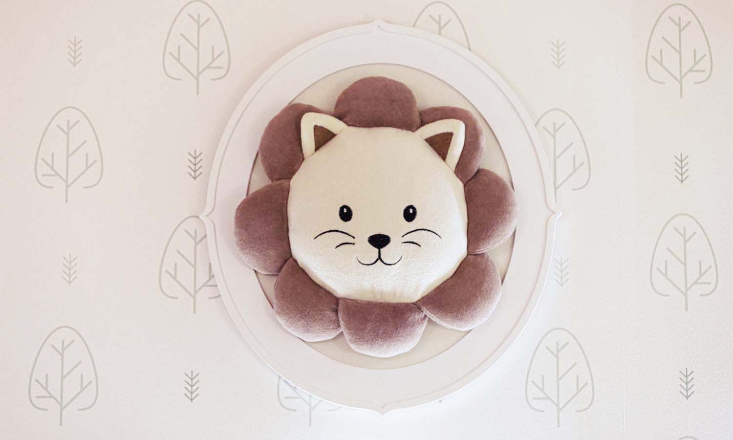 Quadro Cabeça de Leão Amiguinhos Safari 42cm