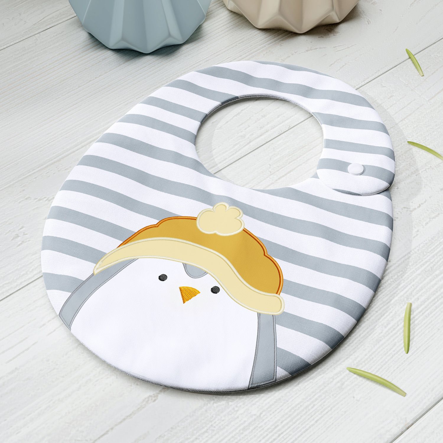 Babador Pinguim Listrado Cinza