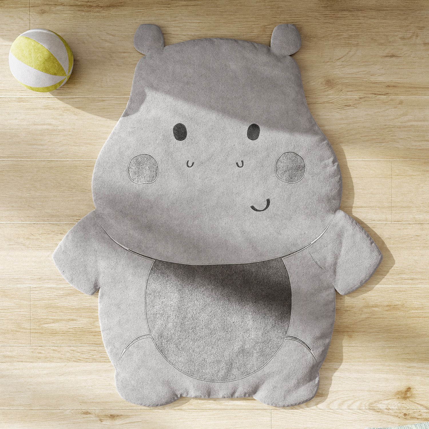 Tapete Hipopótamo Cinza 90cm