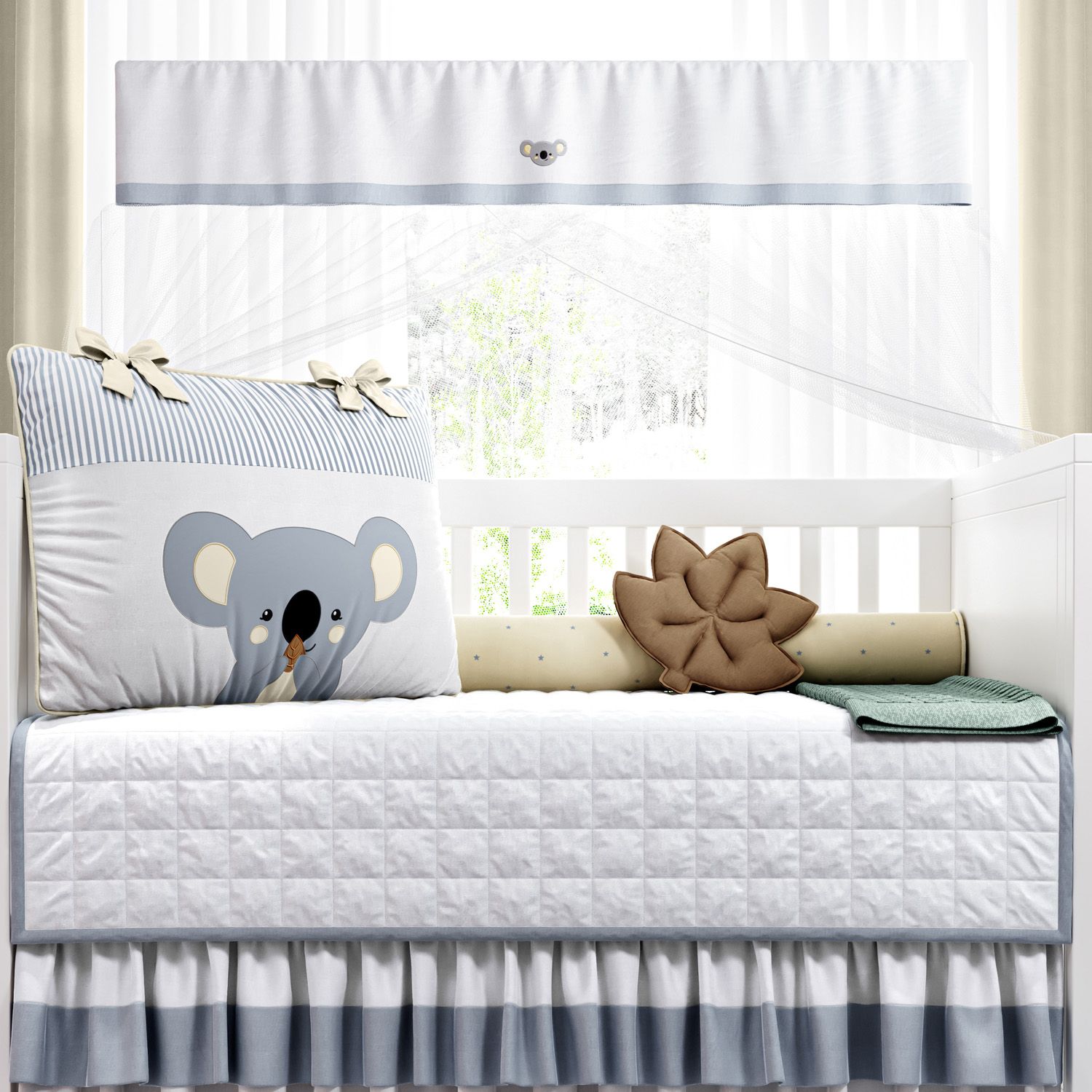 Kit Berço Coala Cinza e Bege