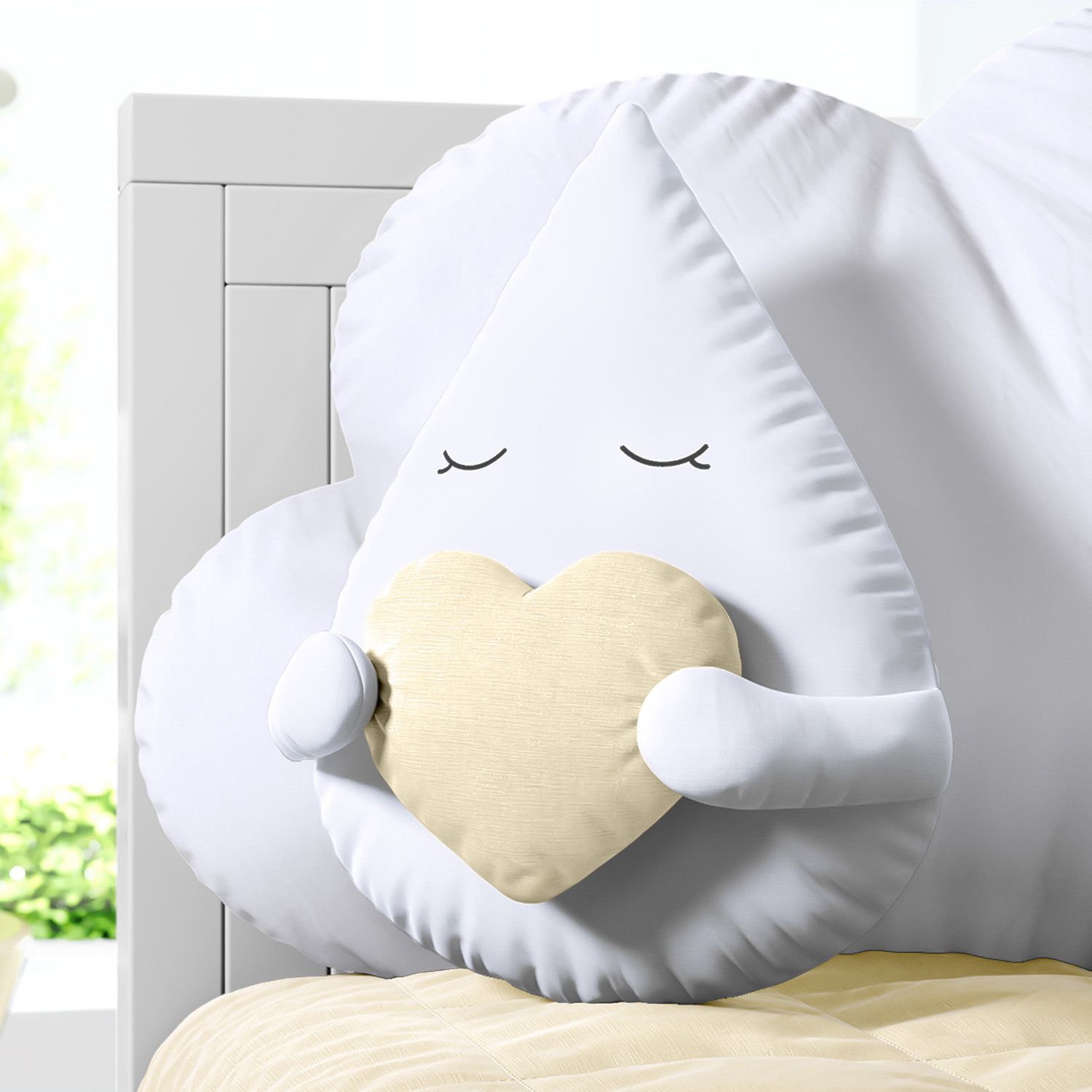 Almofada Gotinha com Coração Azul 30cm