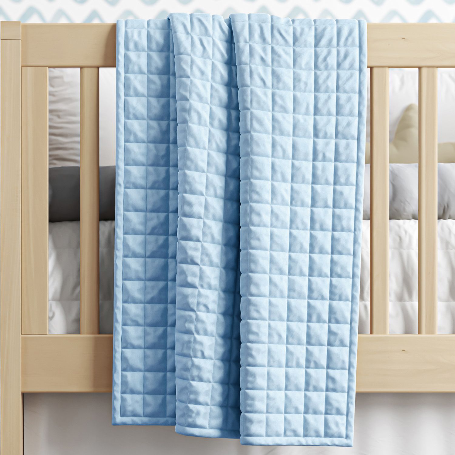 Edredom de Berço Matelassê Quadriculado Branco