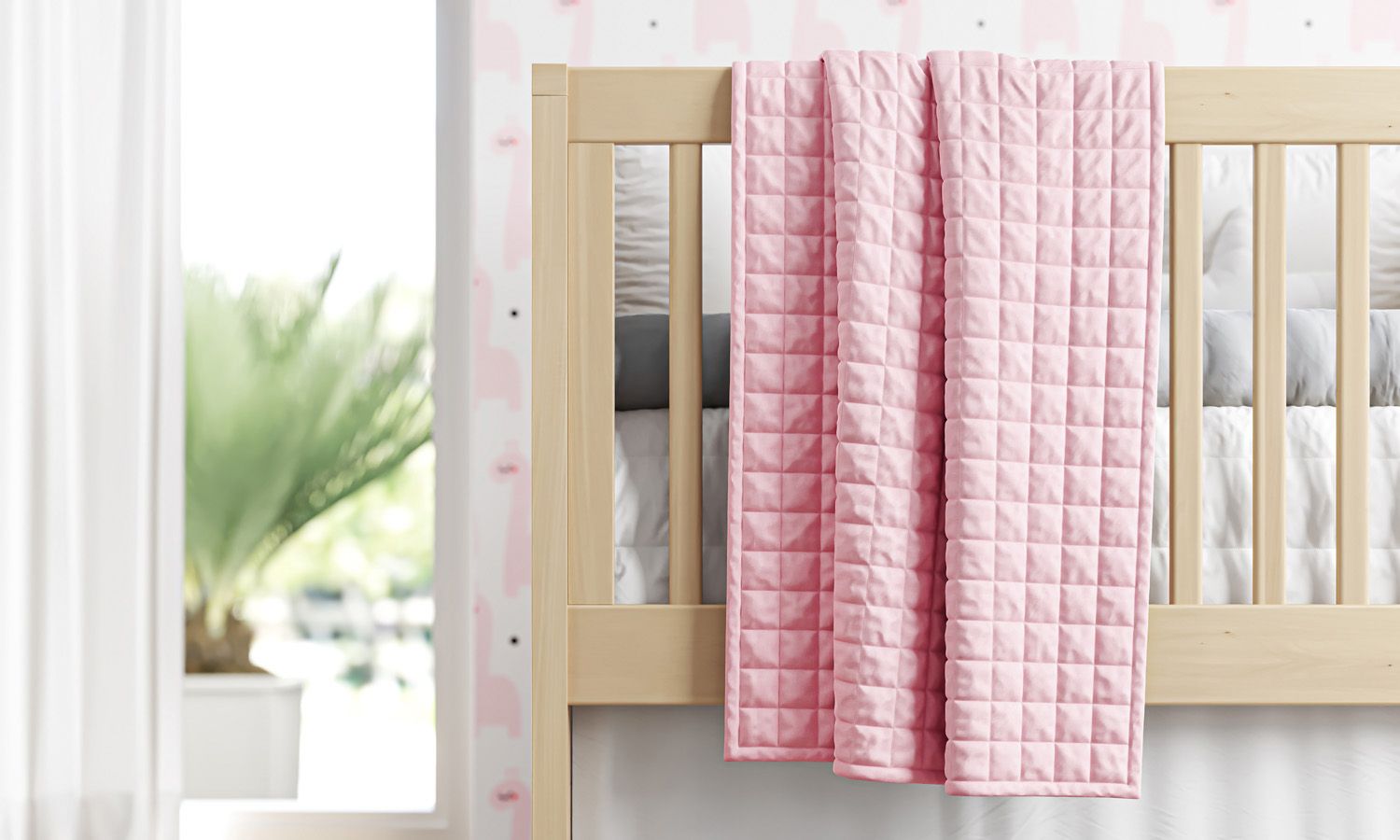 Edredom de Berço Matelassê Quadriculado Branco