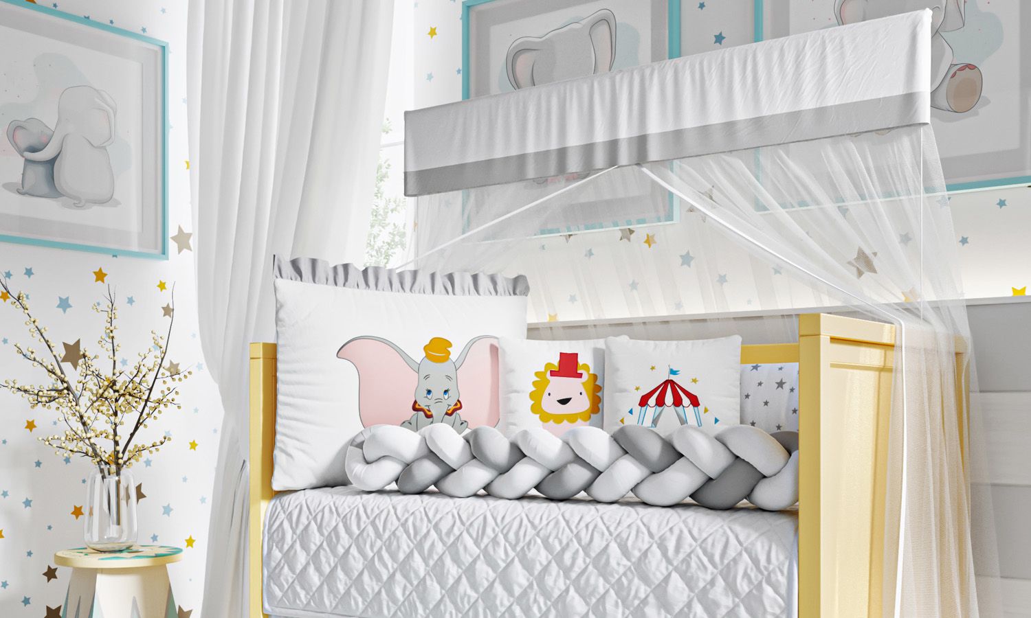 Kit Berço Trança Dumbo Estrelinha