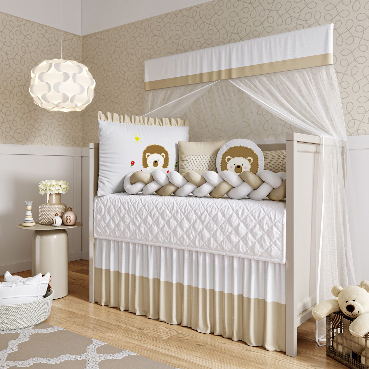 Kit Berço Trança Dudu Porco Espinho Bege