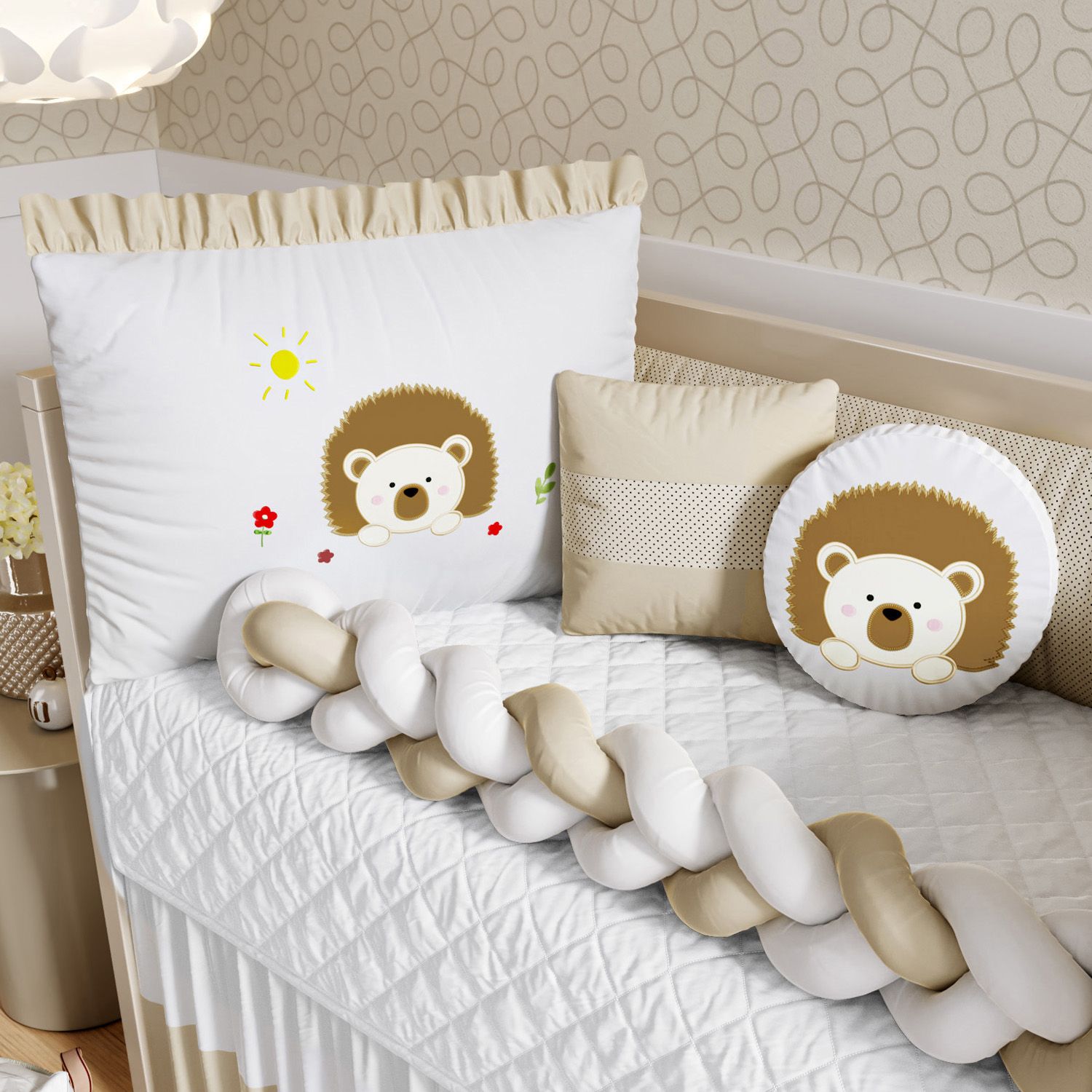 Kit Berço Trança Dudu Porco Espinho Bege