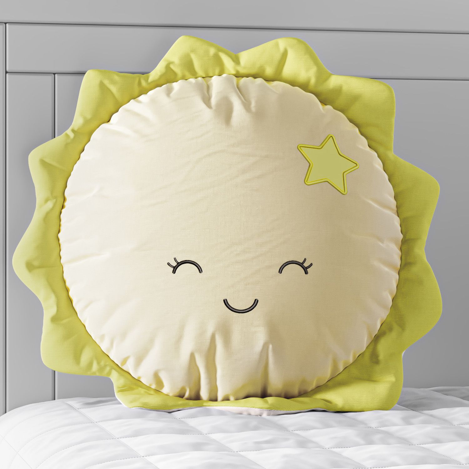 Almofada Amiguinho Sol Amarelo e Rosa 30cm