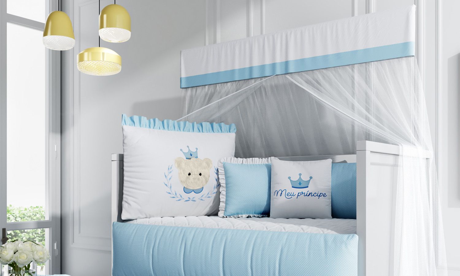 Kit Berço Príncipe Ursinho Azul