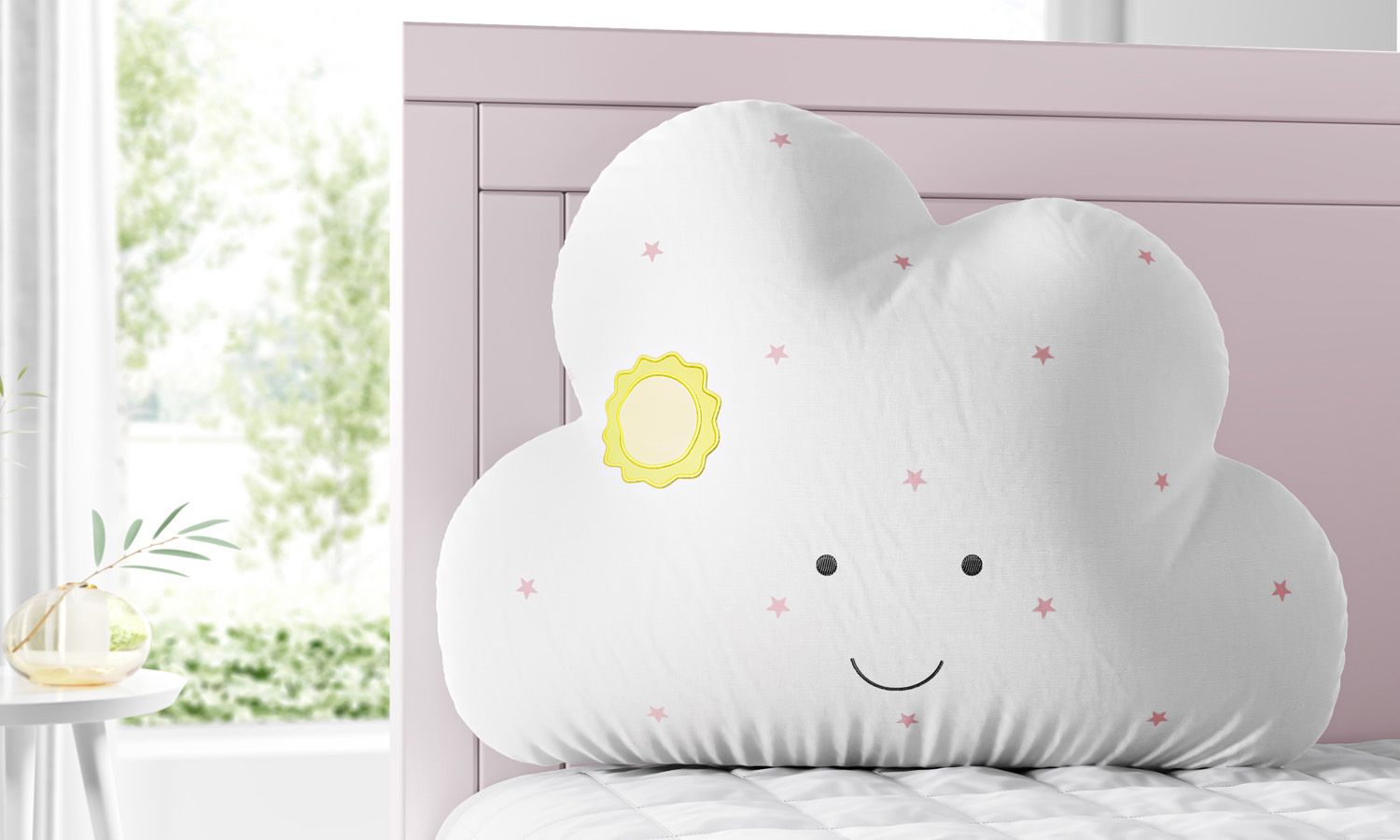 Almofada Amiguinha Nuvem Amanhecer Rosa 30cm