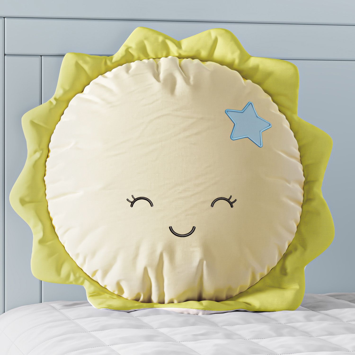 Almofada Amiguinho Sol Amarelo e Rosa 30cm