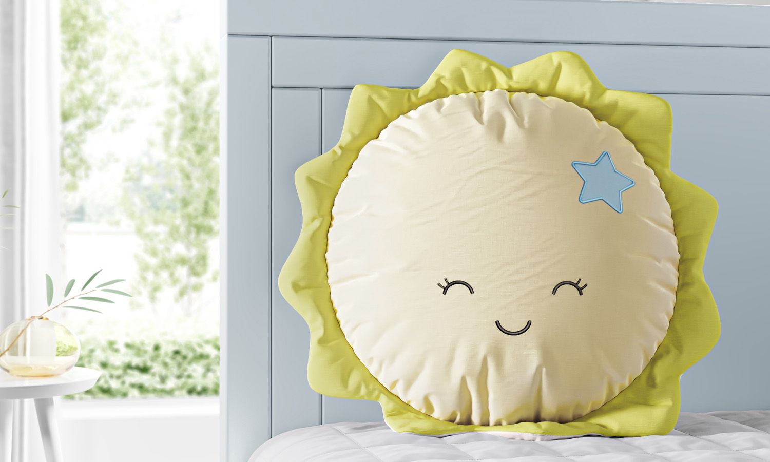 Almofada Amiguinho Sol Amarelo e Rosa 30cm