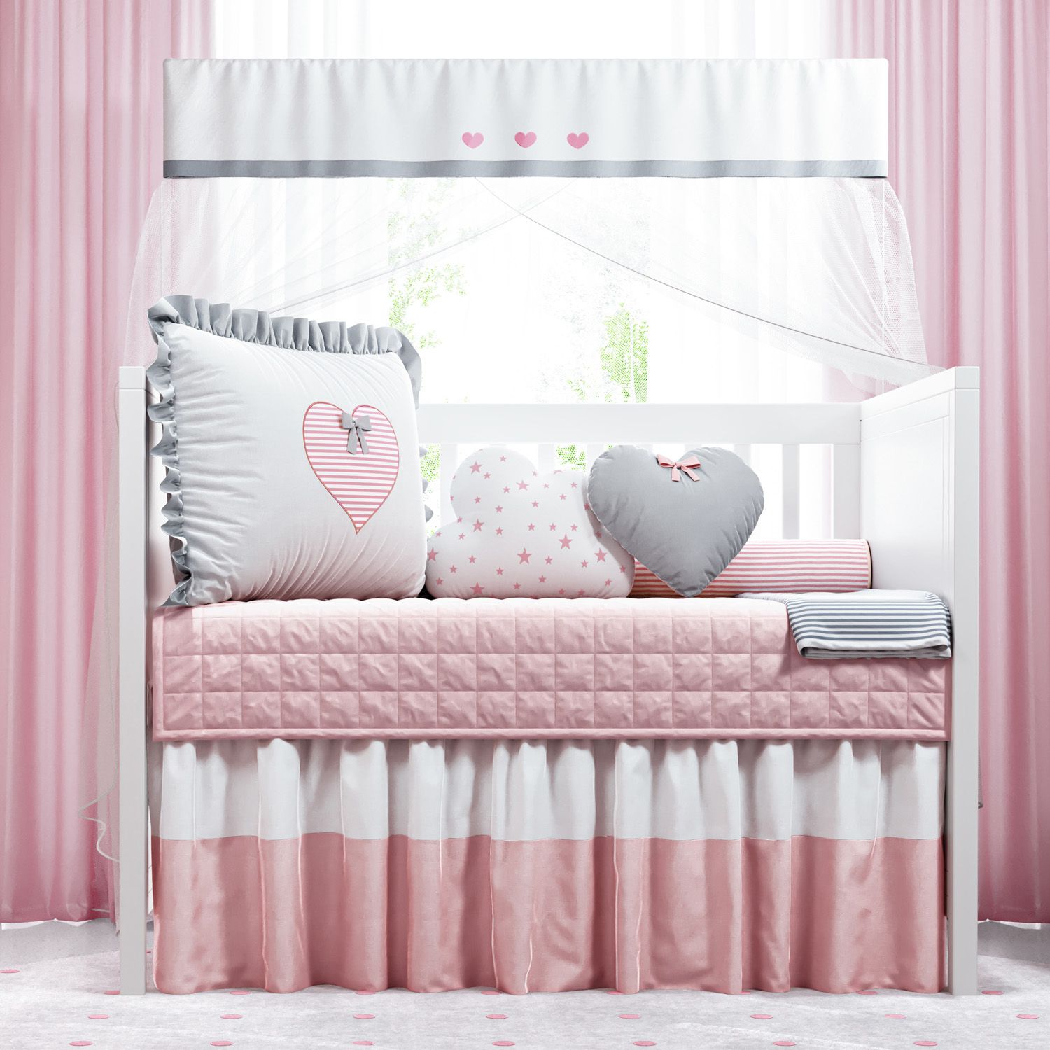 Kit Berço Amor Cor de Rosa