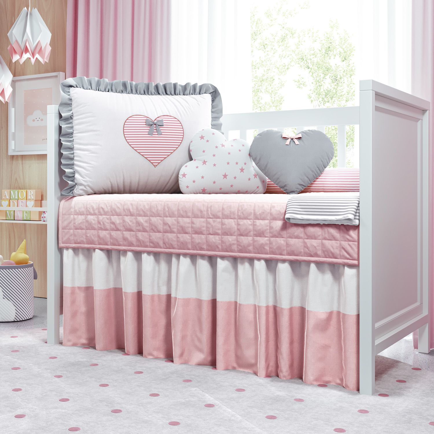 Kit Berço Amor Cor de Rosa
