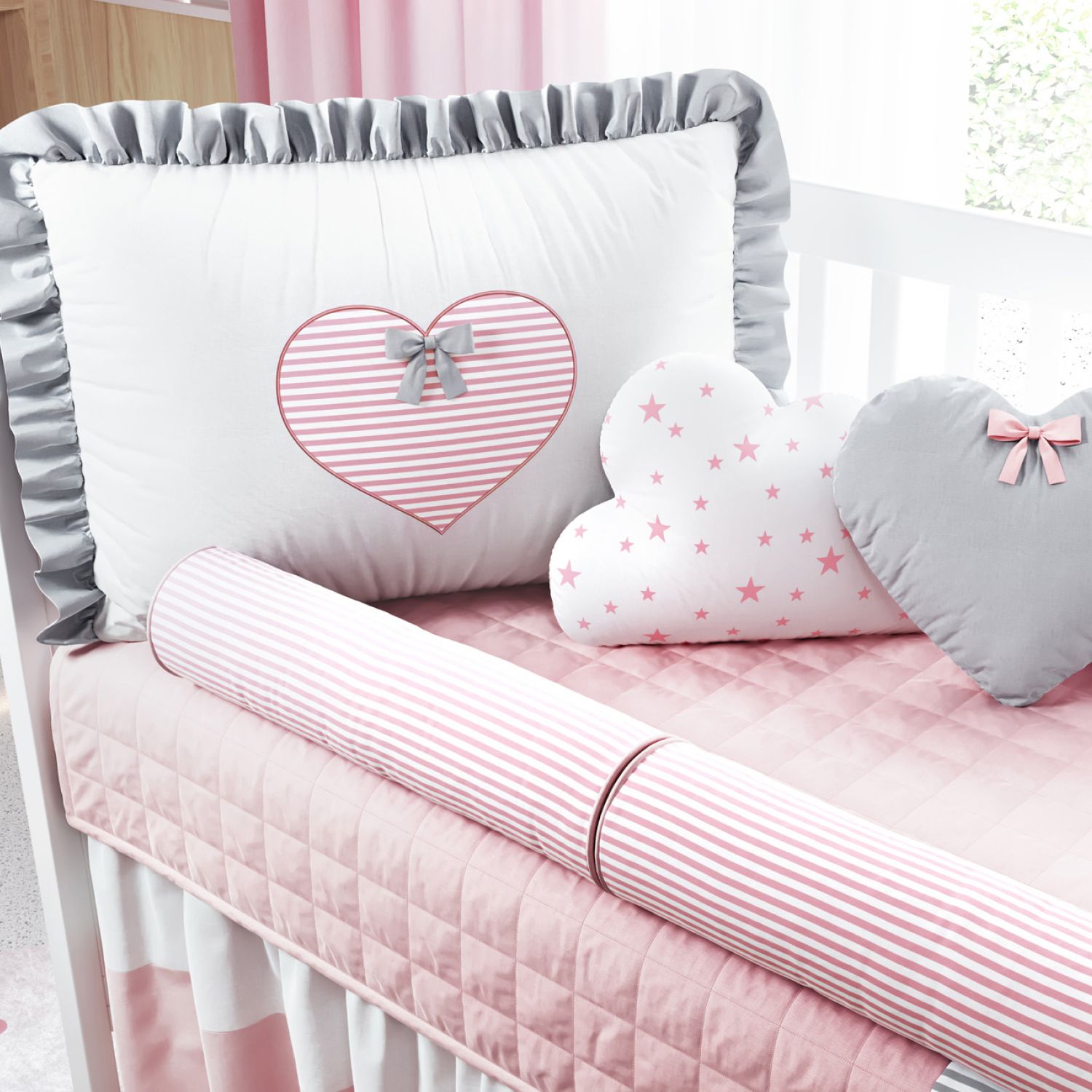 Kit Berço Amor Cor de Rosa
