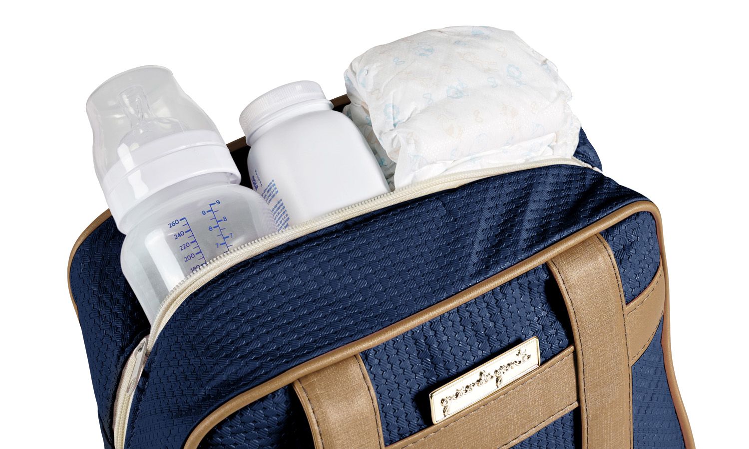 Frasqueira Maternidade Térmica Nápoles Azul Marinho 28cm