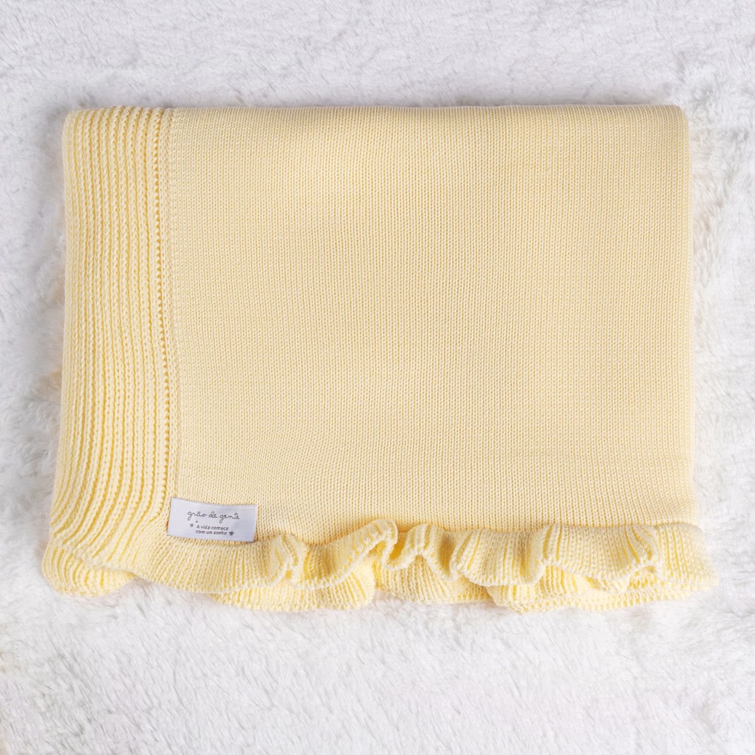 Saída Maternidade Tricot Macacão com Pérolas Amarelo Camomila 02 Peças