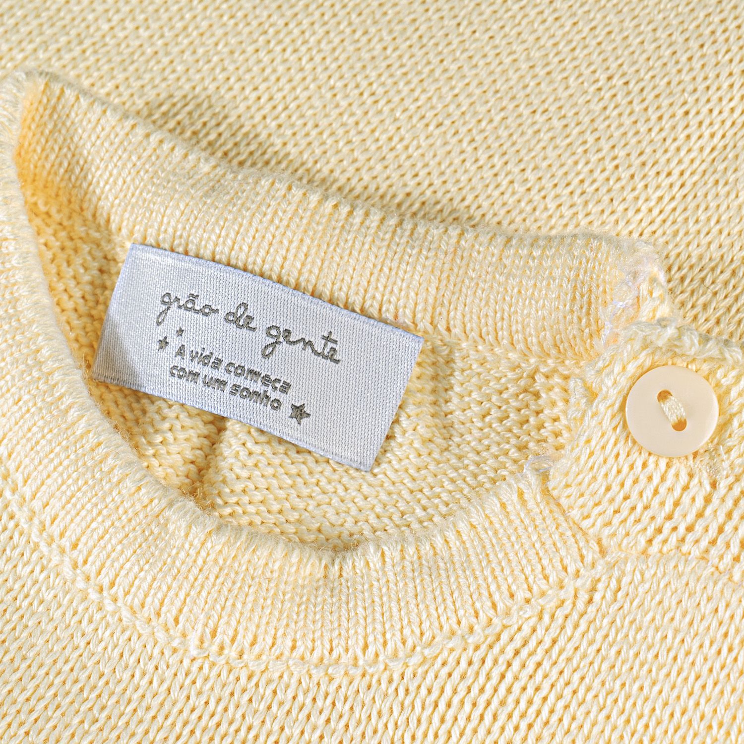 Saída Maternidade Tricot Casaquinho Amarelo Camomila 02 Peças