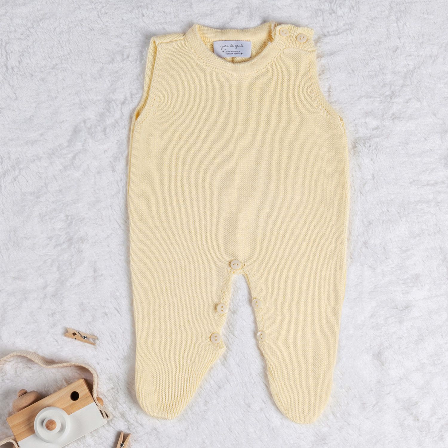 Saída Maternidade Tricot Casaquinho Amarelo Camomila 02 Peças