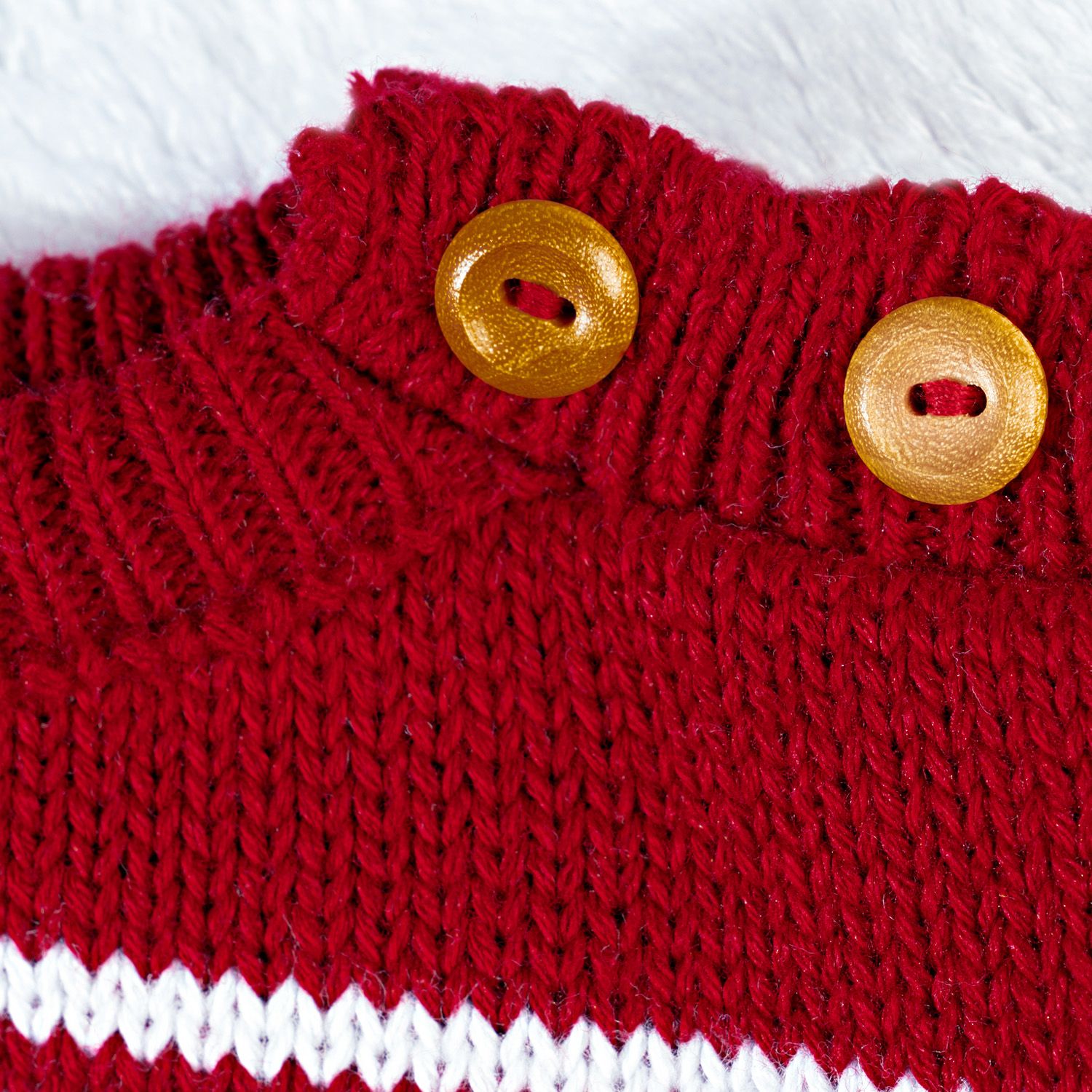 Casaquinho Tricot Listra Vermelho e Azul Marinho