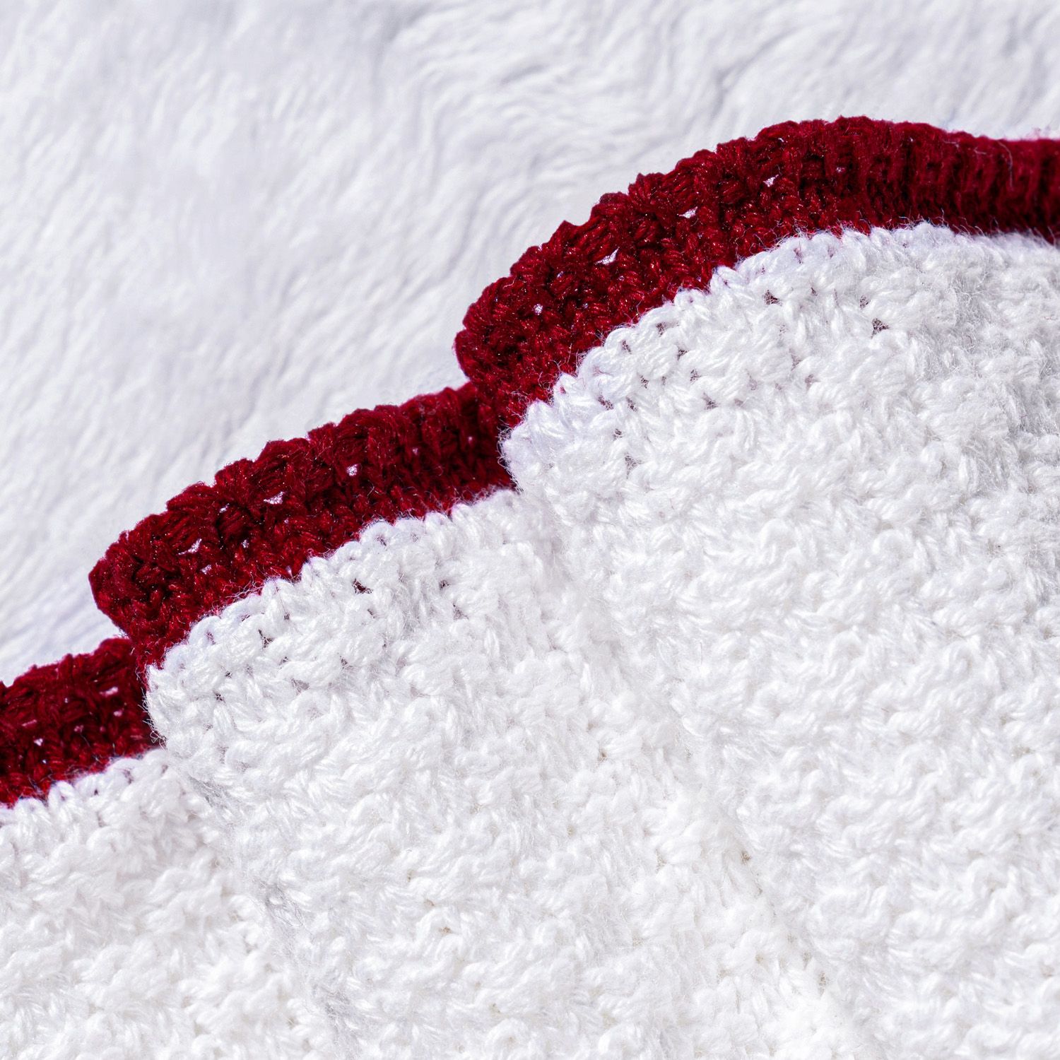 Manta Bebê Tricot Ponto Arroz Vermelho 80cm