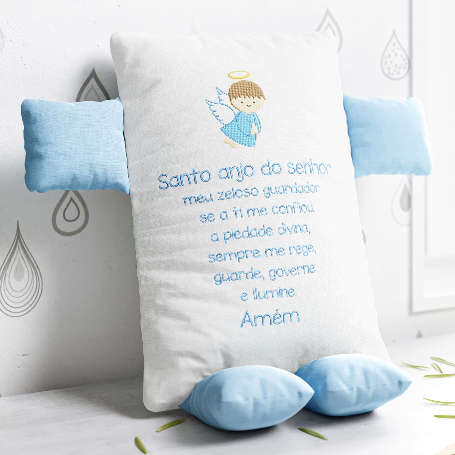 Naninha De Bebê Santo Anjo Azul 32cm