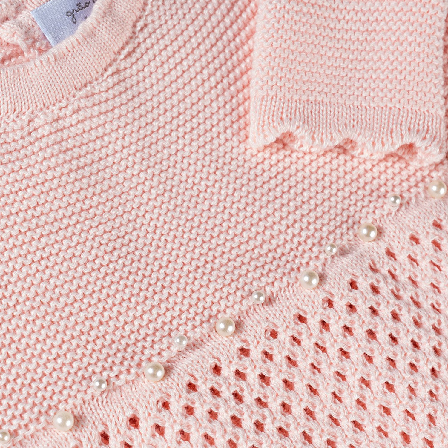 Vestido Tricot com Pérolas Vermelho