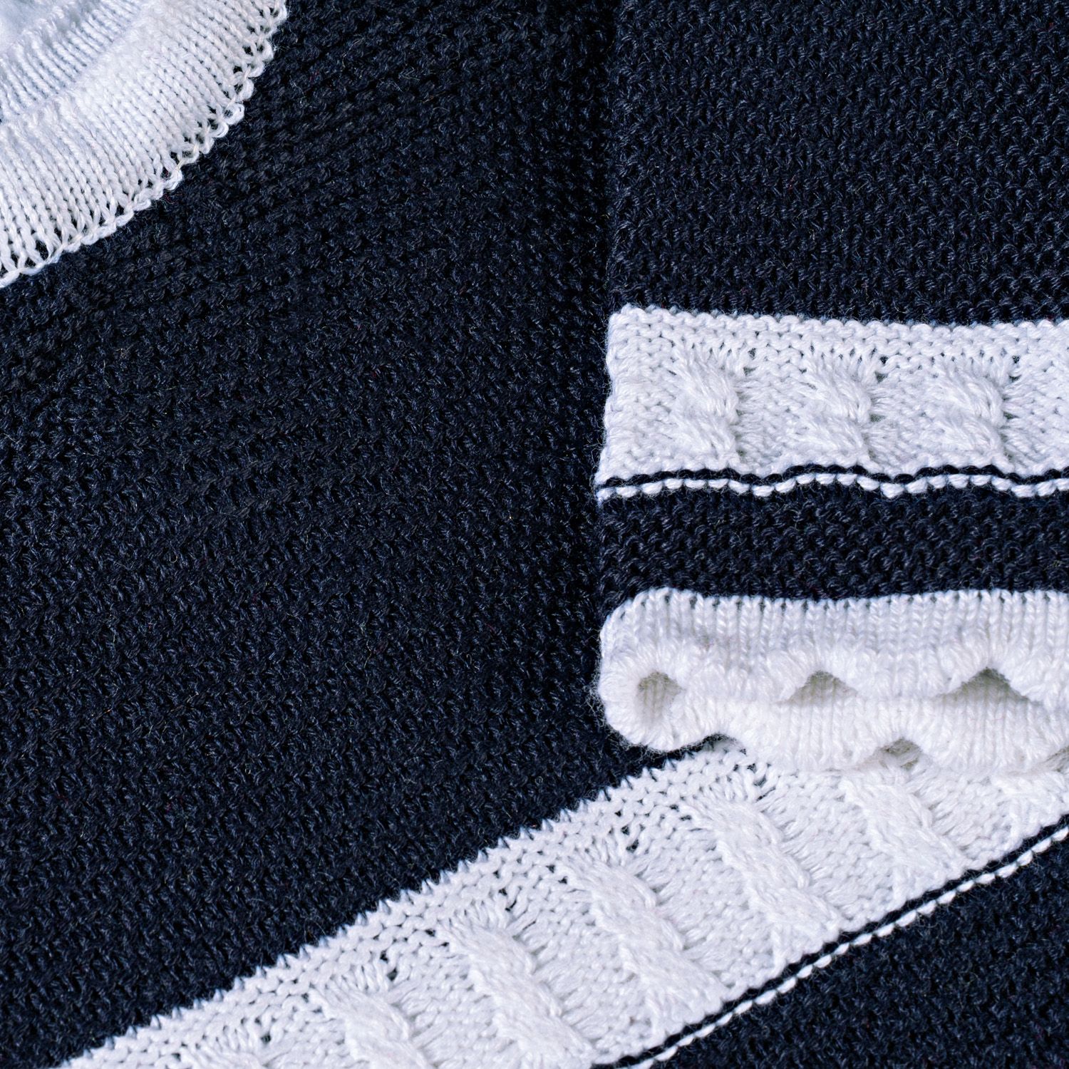 Saída Maternidade Tricot Macacão Azul Marinho 02 Peças