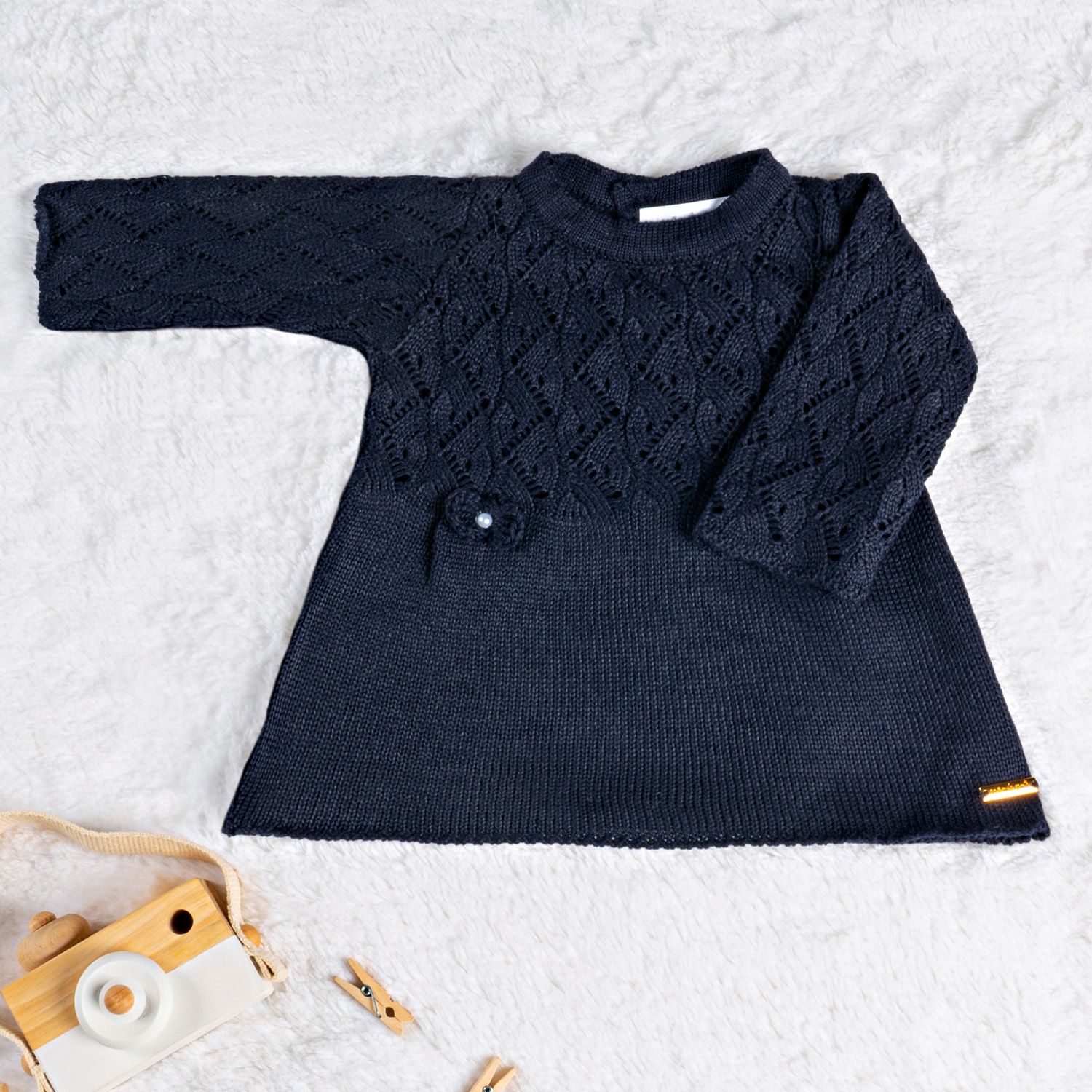 Vestido Tricot com Laços Amarelo Camomila