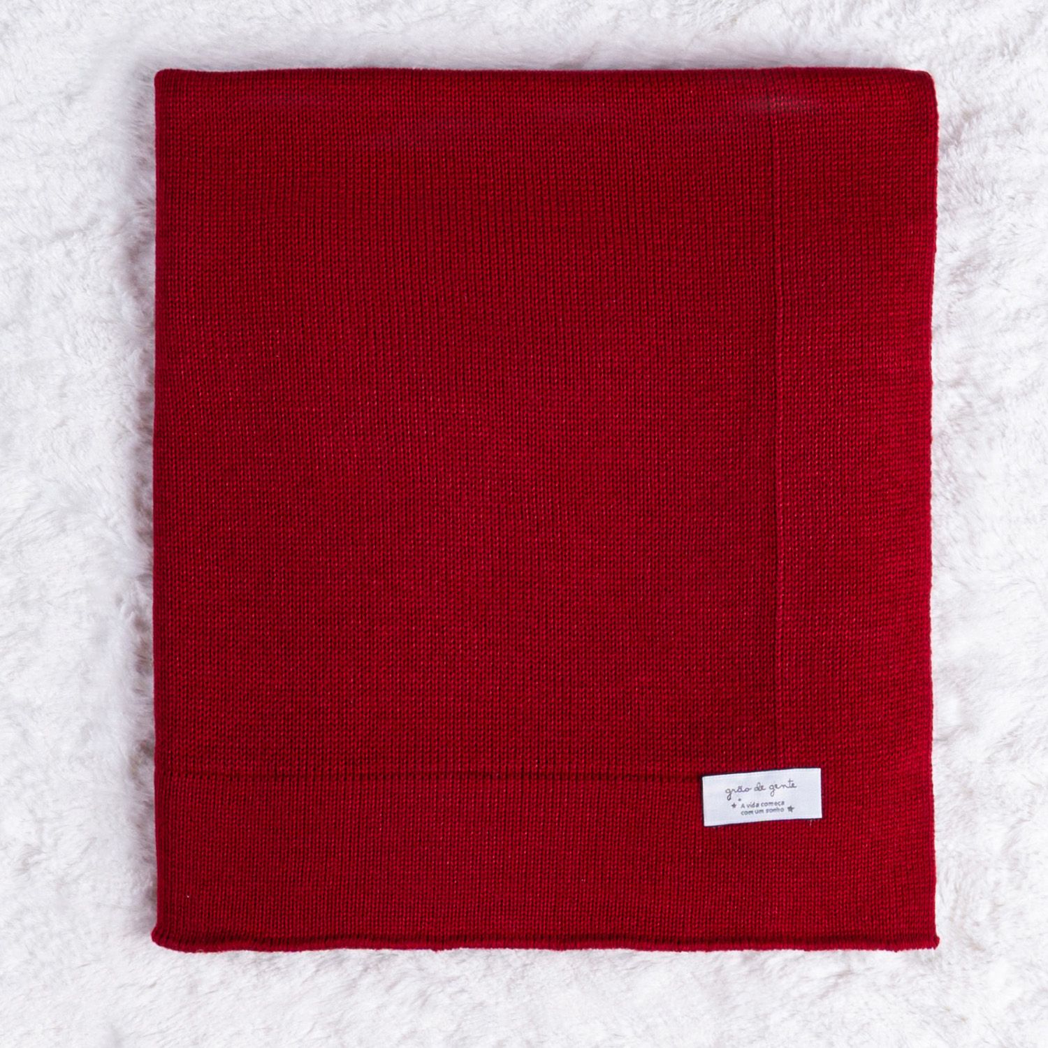 Manta Bebê Tricot Liso Vermelho 80cm