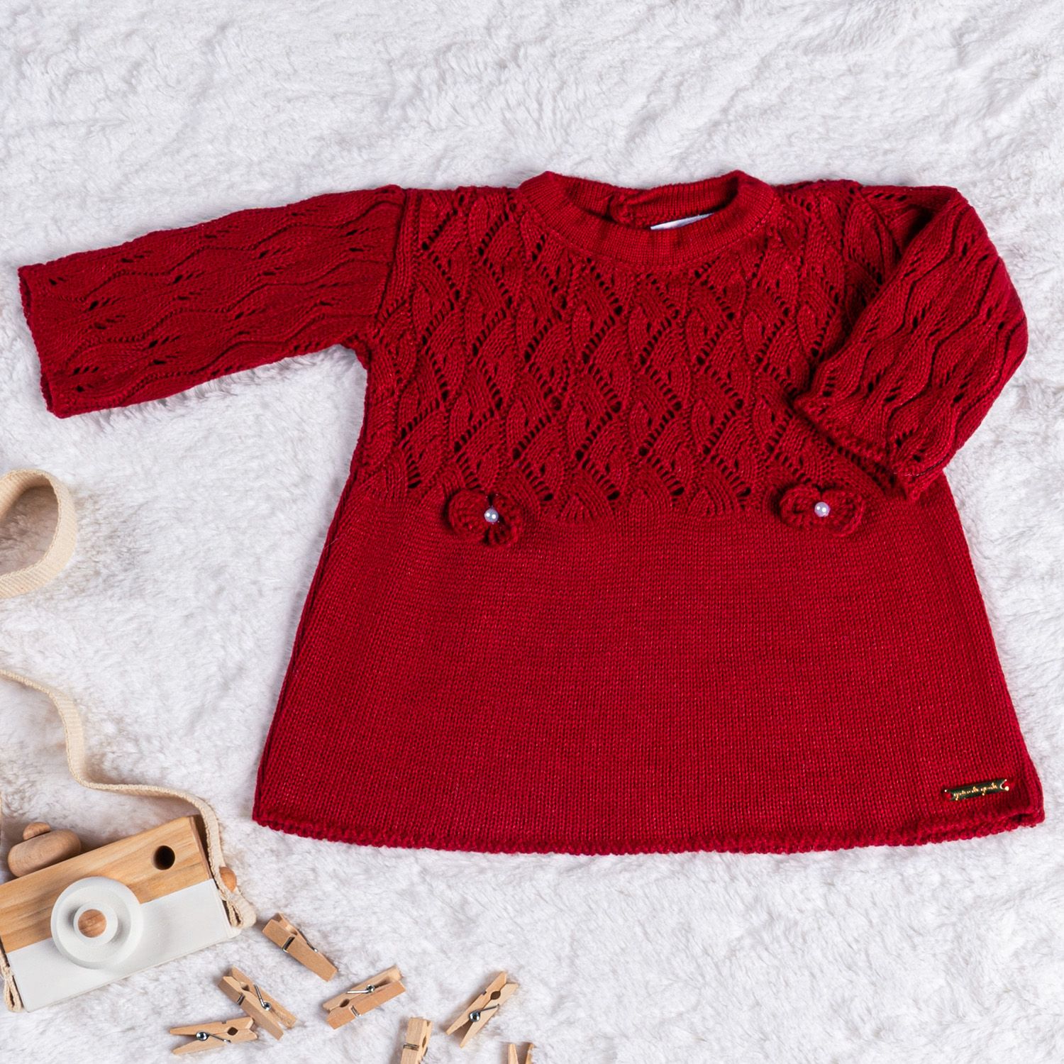 Vestido Tricot com Laços Amarelo Camomila