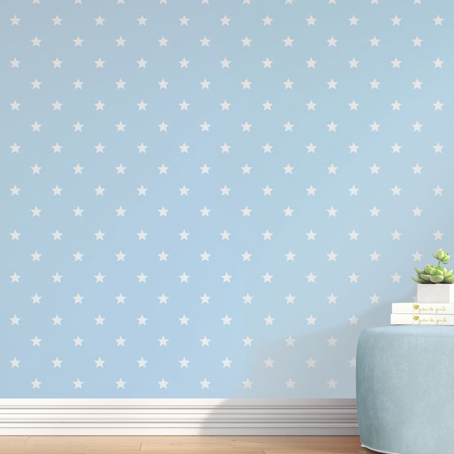 Papel de Parede Céu Estrelado Azul Claro 3m