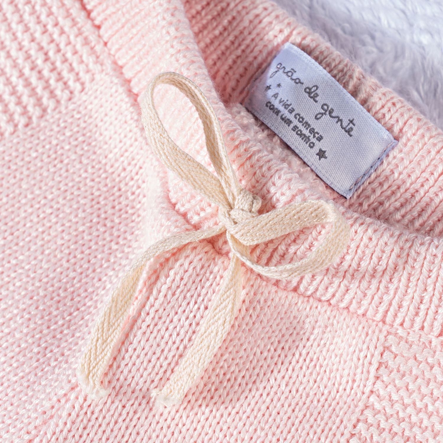 Saída Maternidade Tricot Menina Flor Rosa 02 peças