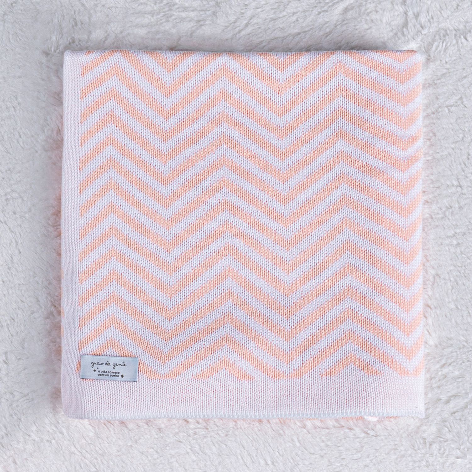 Manta Bebê Tricot Chevron Vermelho 80cm