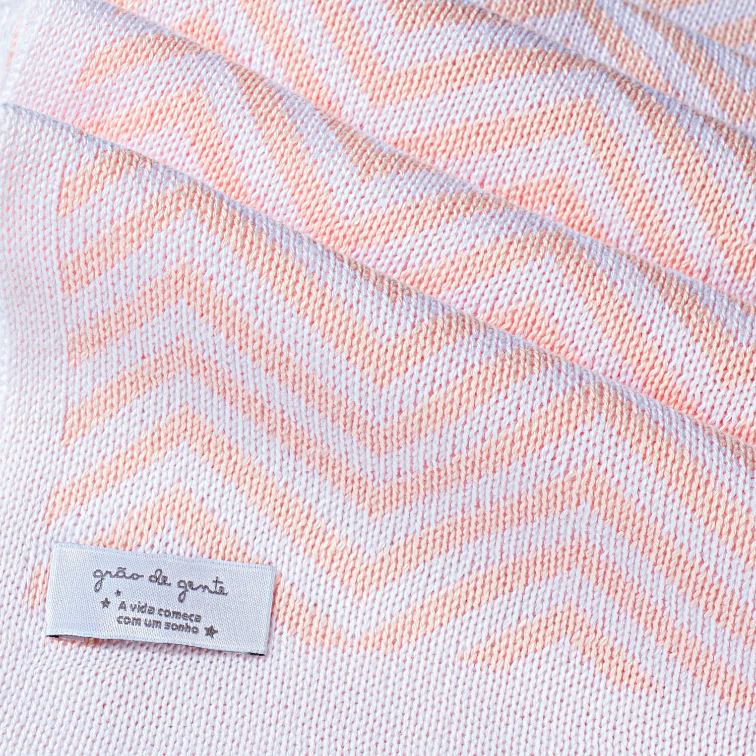 Manta Bebê Tricot Chevron Vermelho 80cm