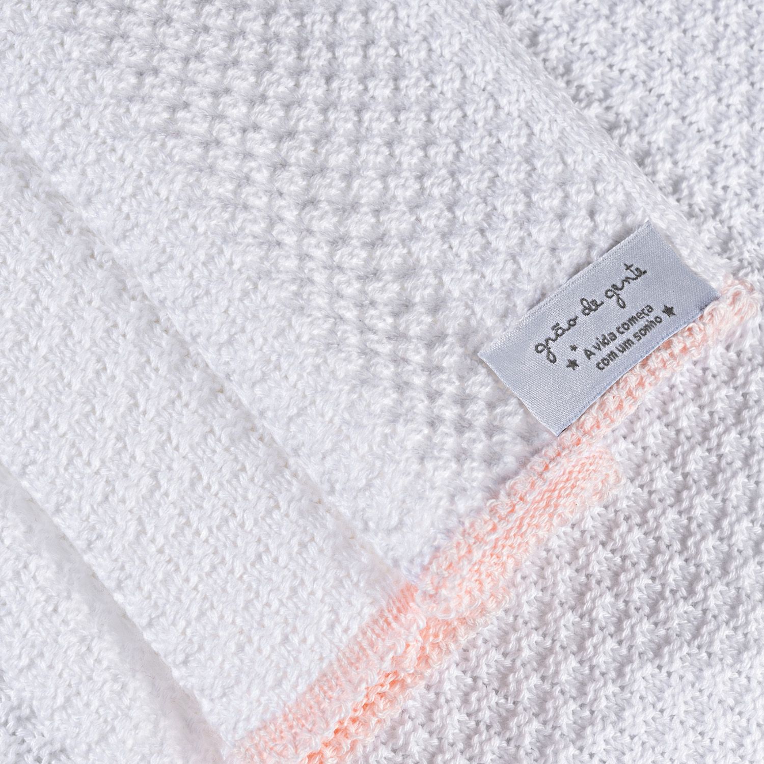 Manta Bebê Tricot Ponto Arroz Vermelho 80cm