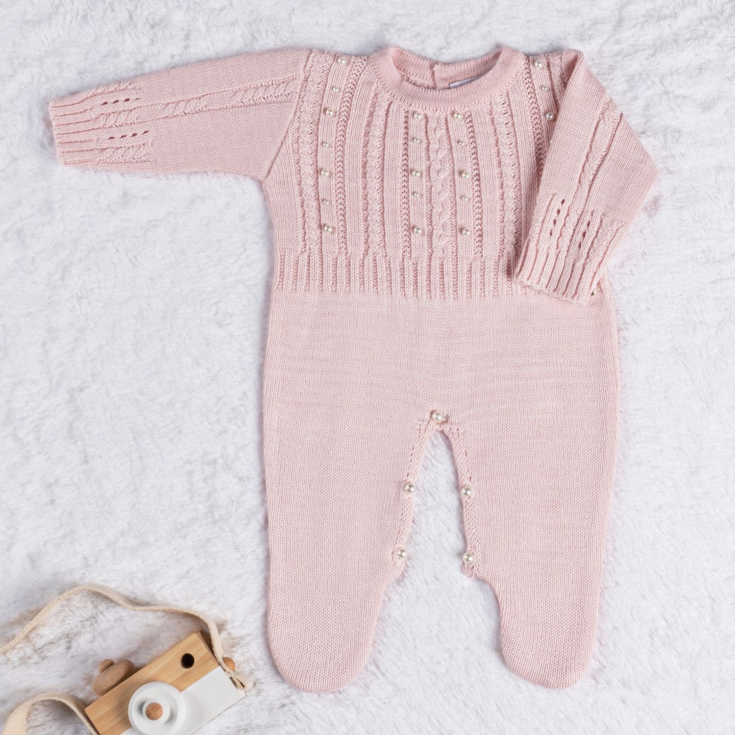 Macacão Tricot Trança Pérola Vermelho