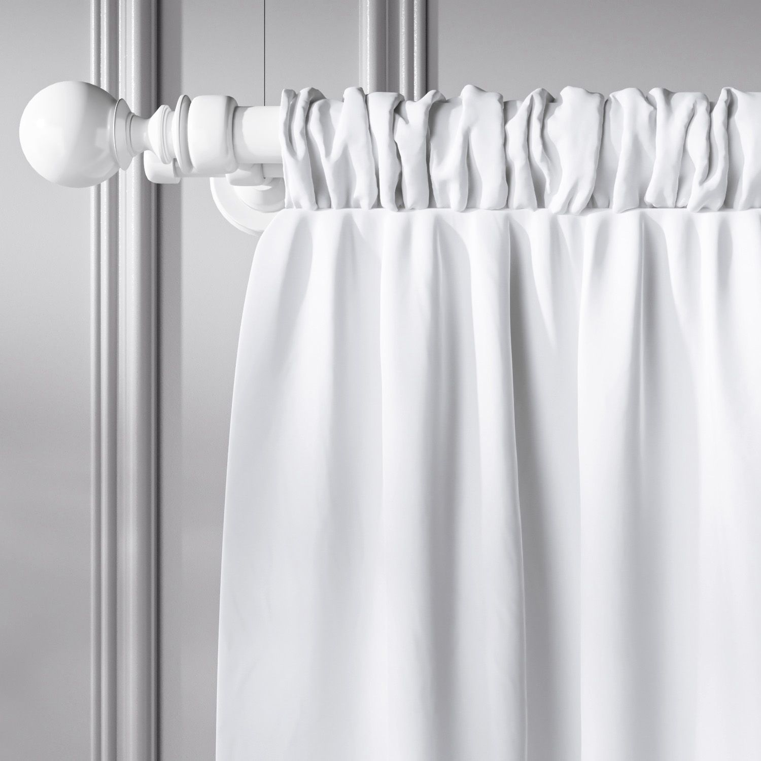 Cortina Clássica com Laços Rosa e Branco