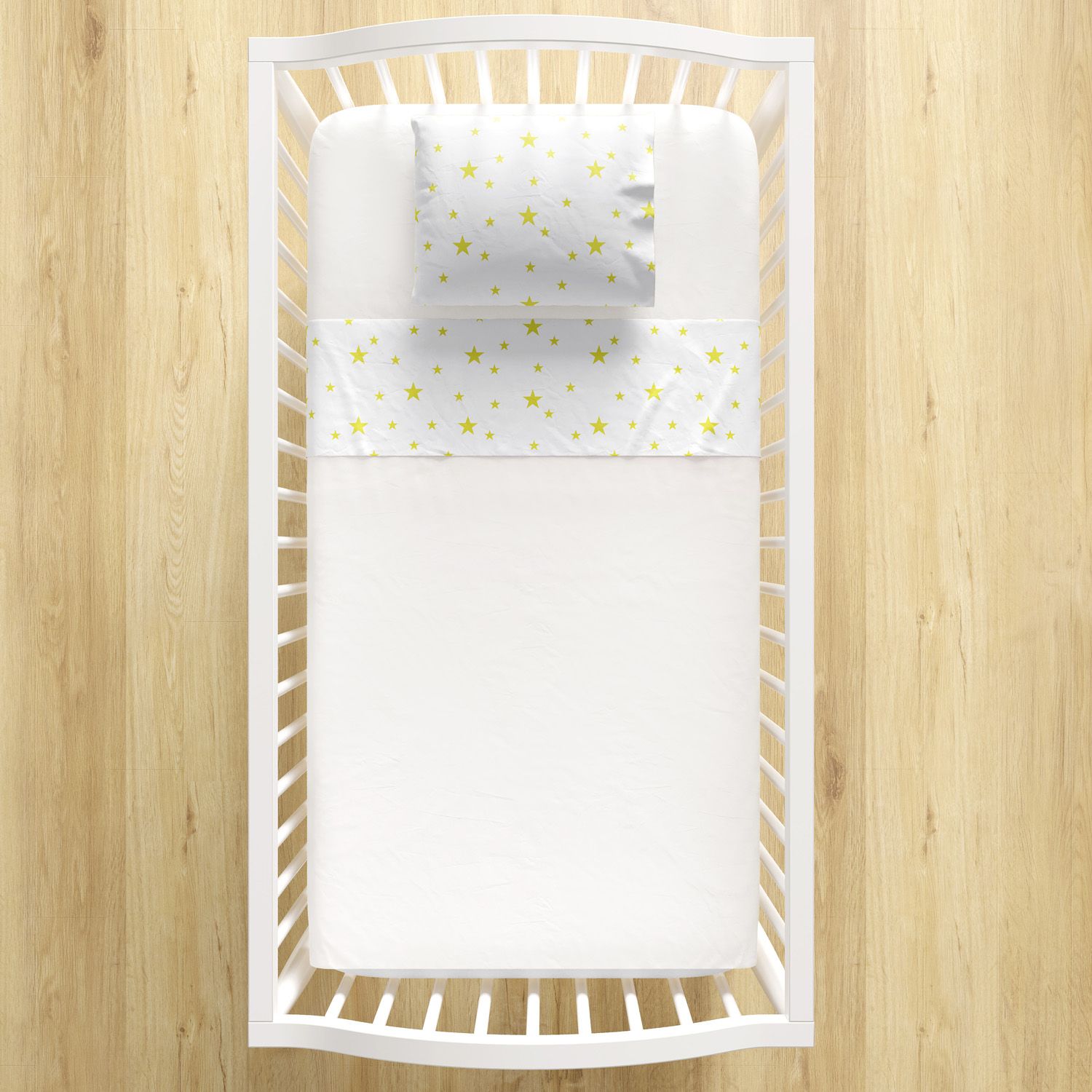 Jogo de Lençol Berço Estrelinhas Amarelo 3 peças