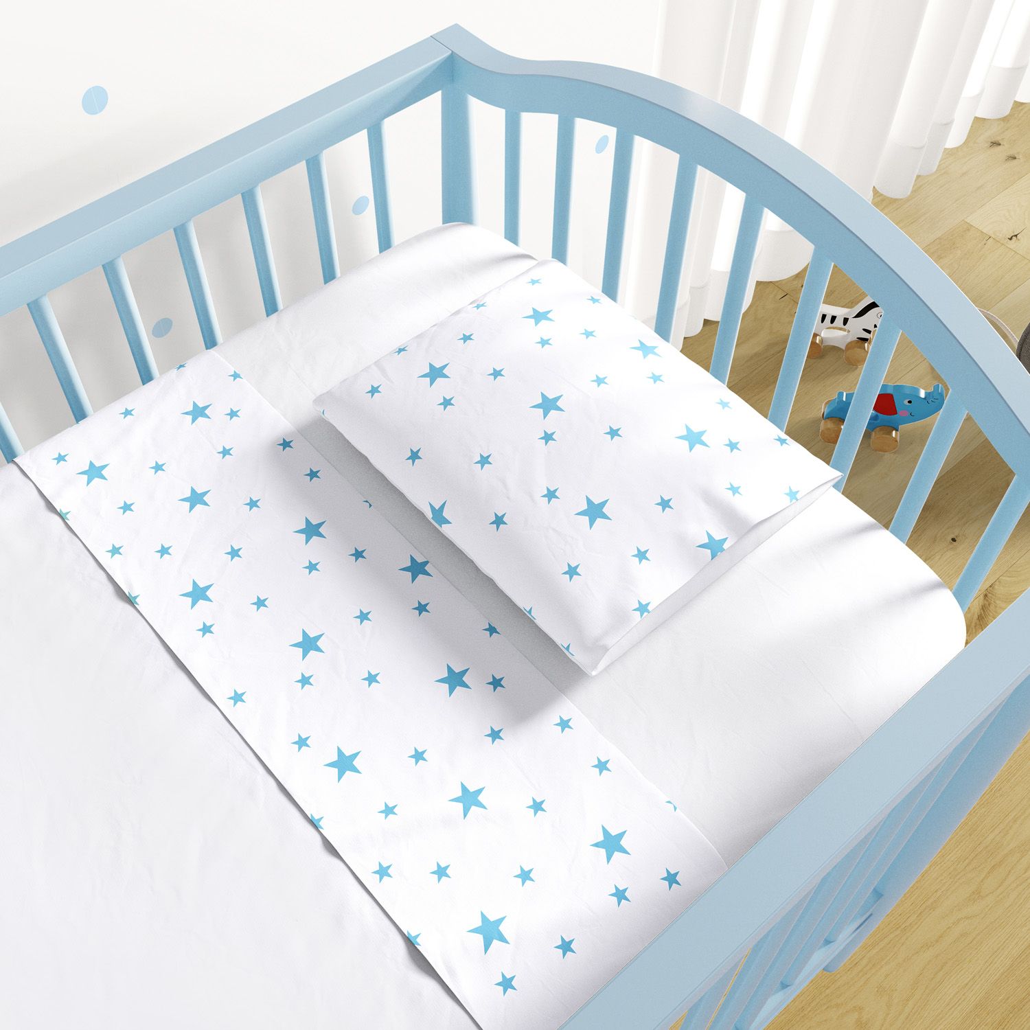 Jogo de Lençol Berço Estrelinhas Amarelo 3 peças