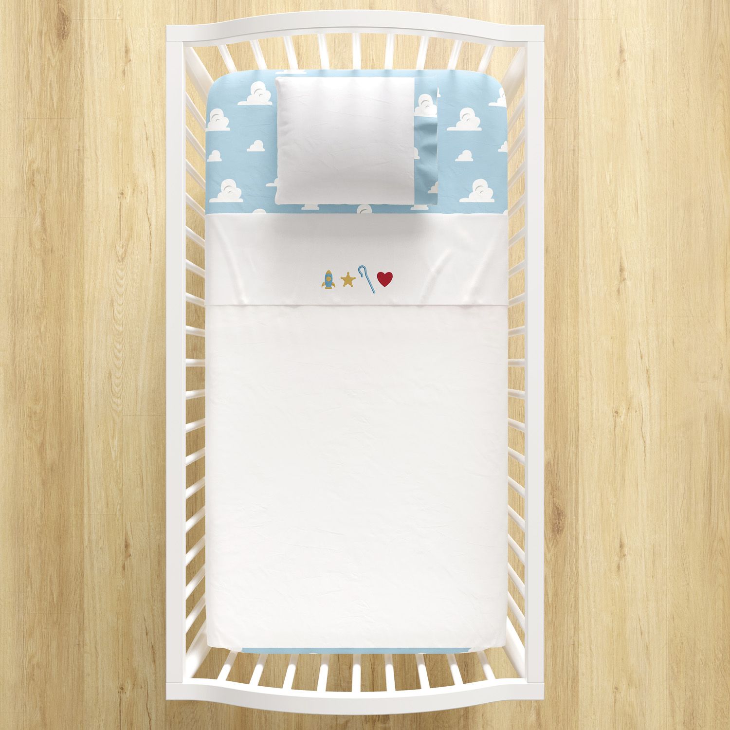 Jogo de Lençol Berço Bordado Toy Story 3 peças