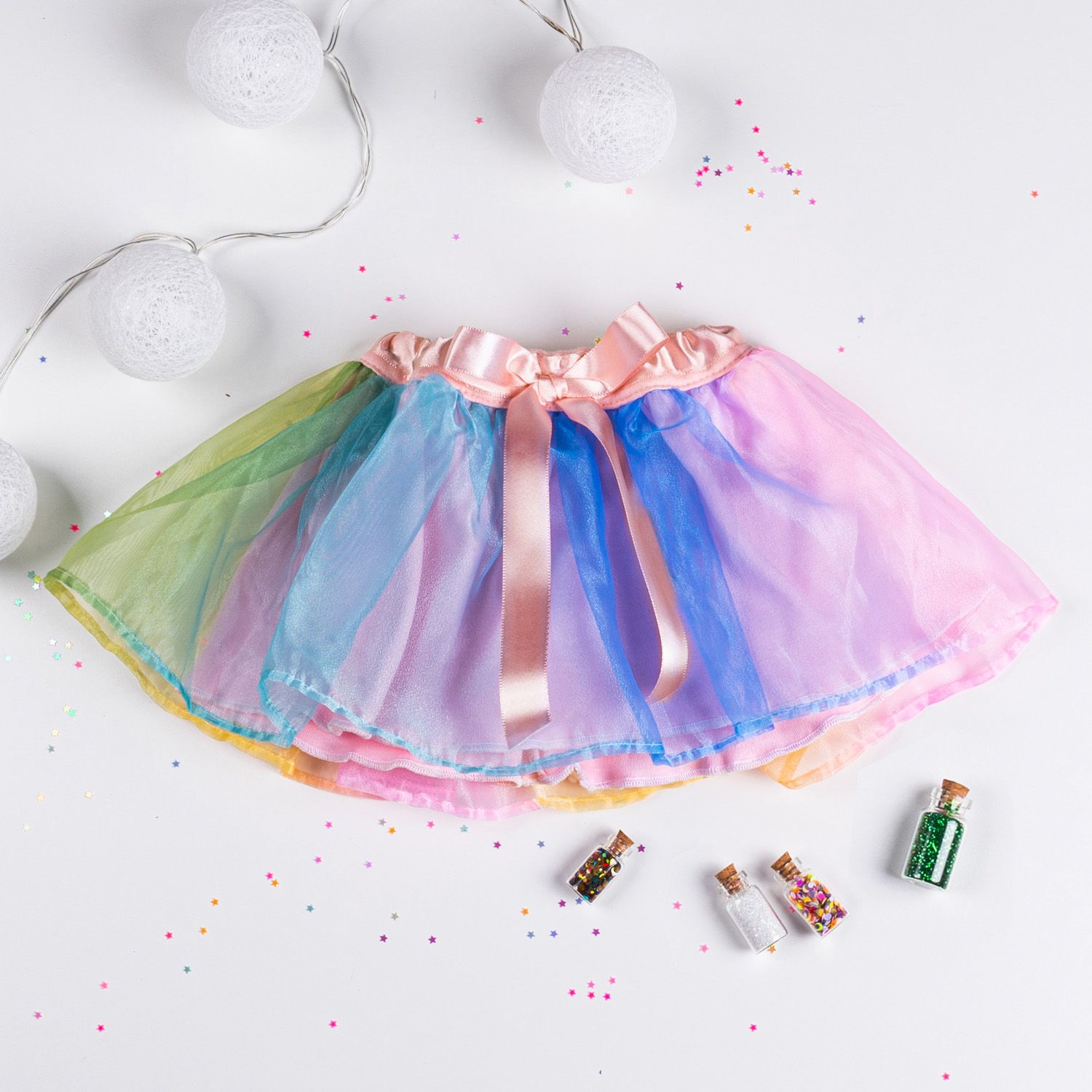 Saia Tutu Colorida com Laço 3 a 4 anos