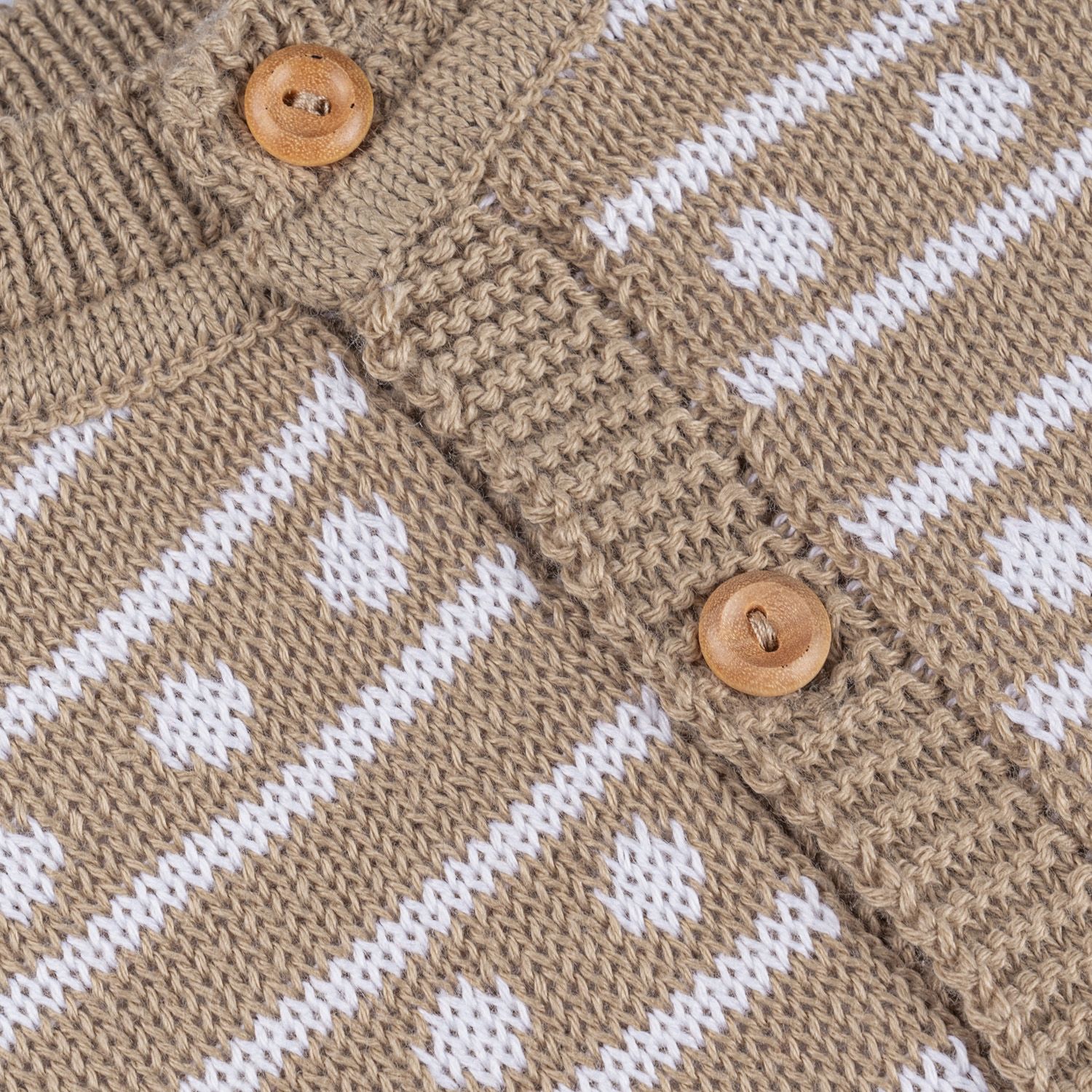 Saída Maternidade Tricot Conjunto Clássico Poá Capuccino 02 Peças