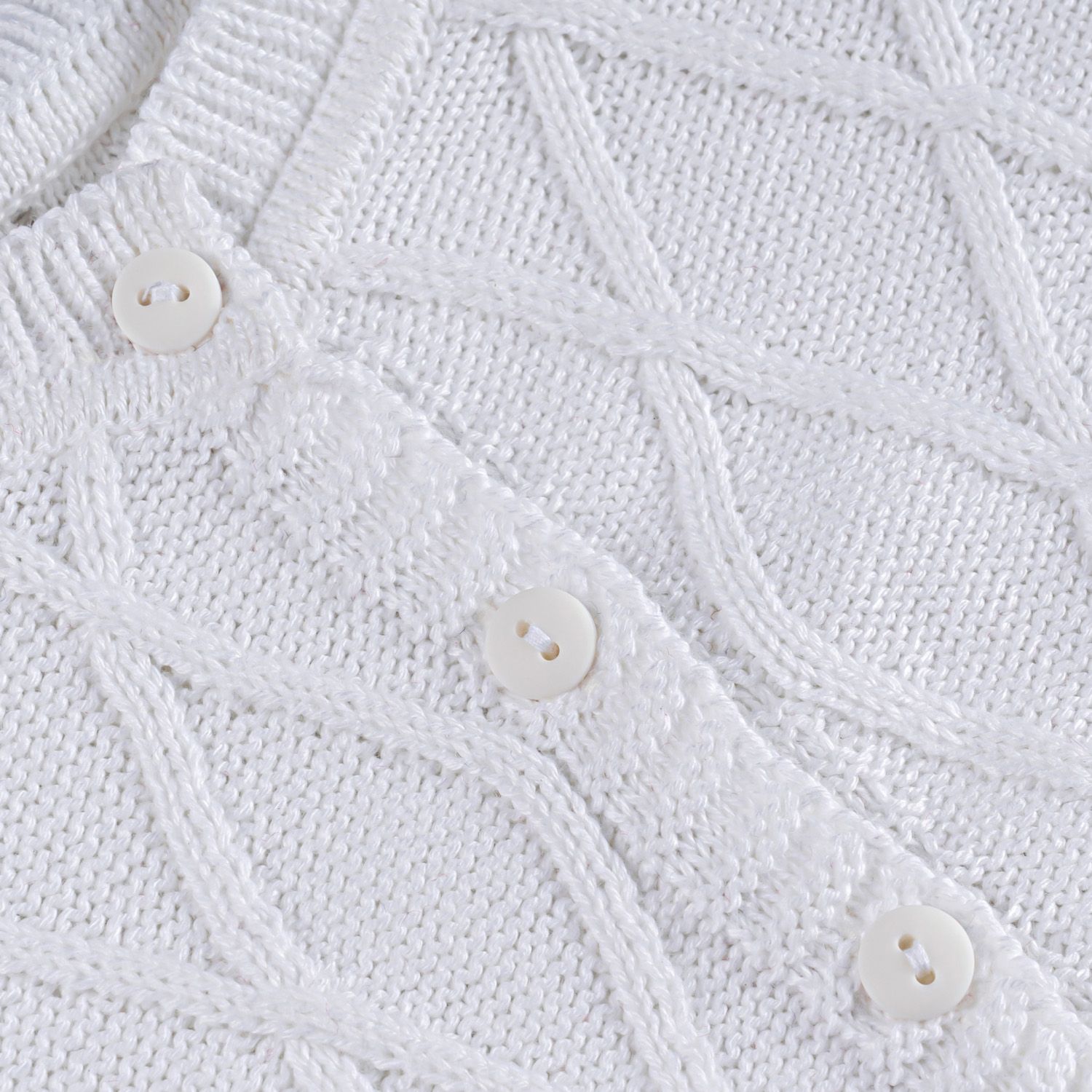 Saída Maternidade Tricot Casaquinho Branco Chantilly 03 Peças