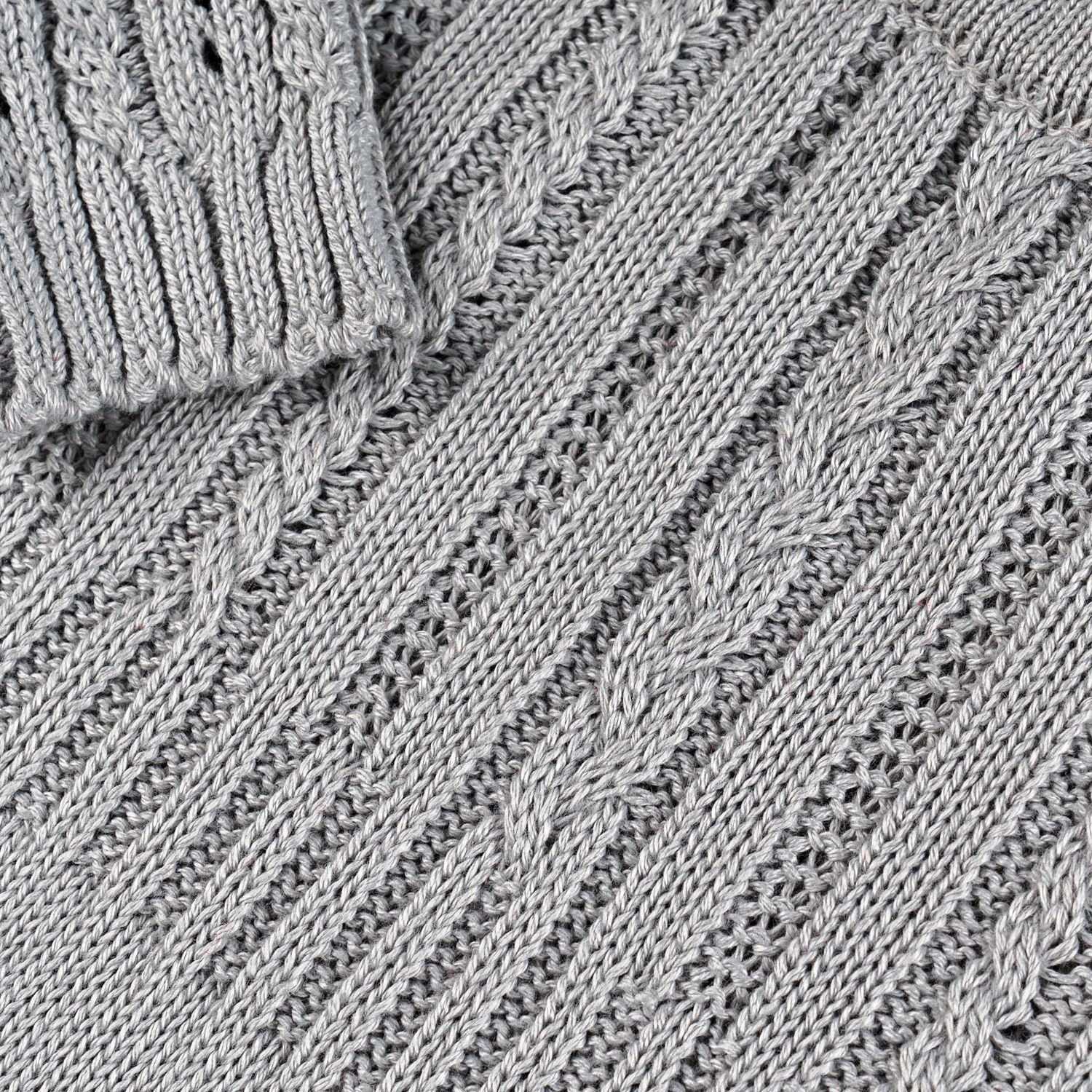 Saída Maternidade Tricot Trança Macacão Cinza Macaron 02 Peças