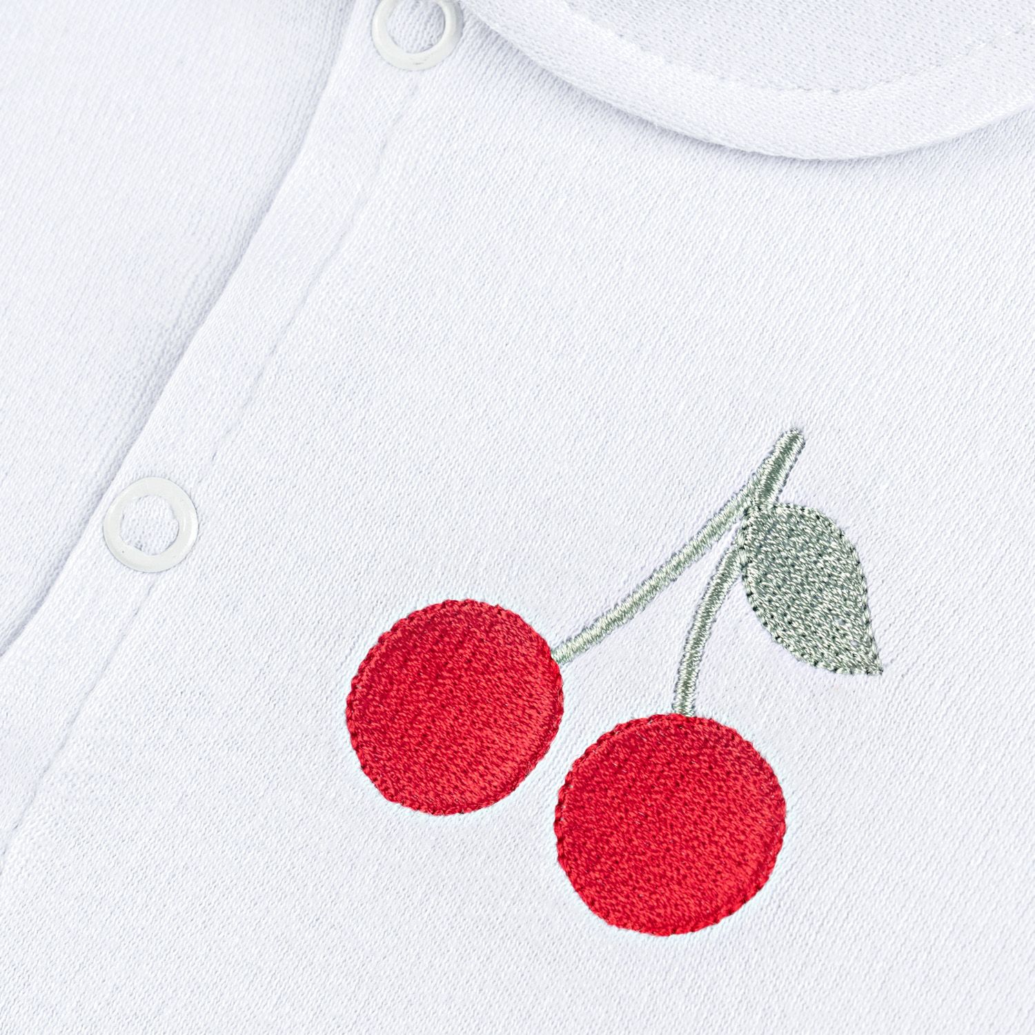 Macacão Longo Bordado Cerejinha Branco