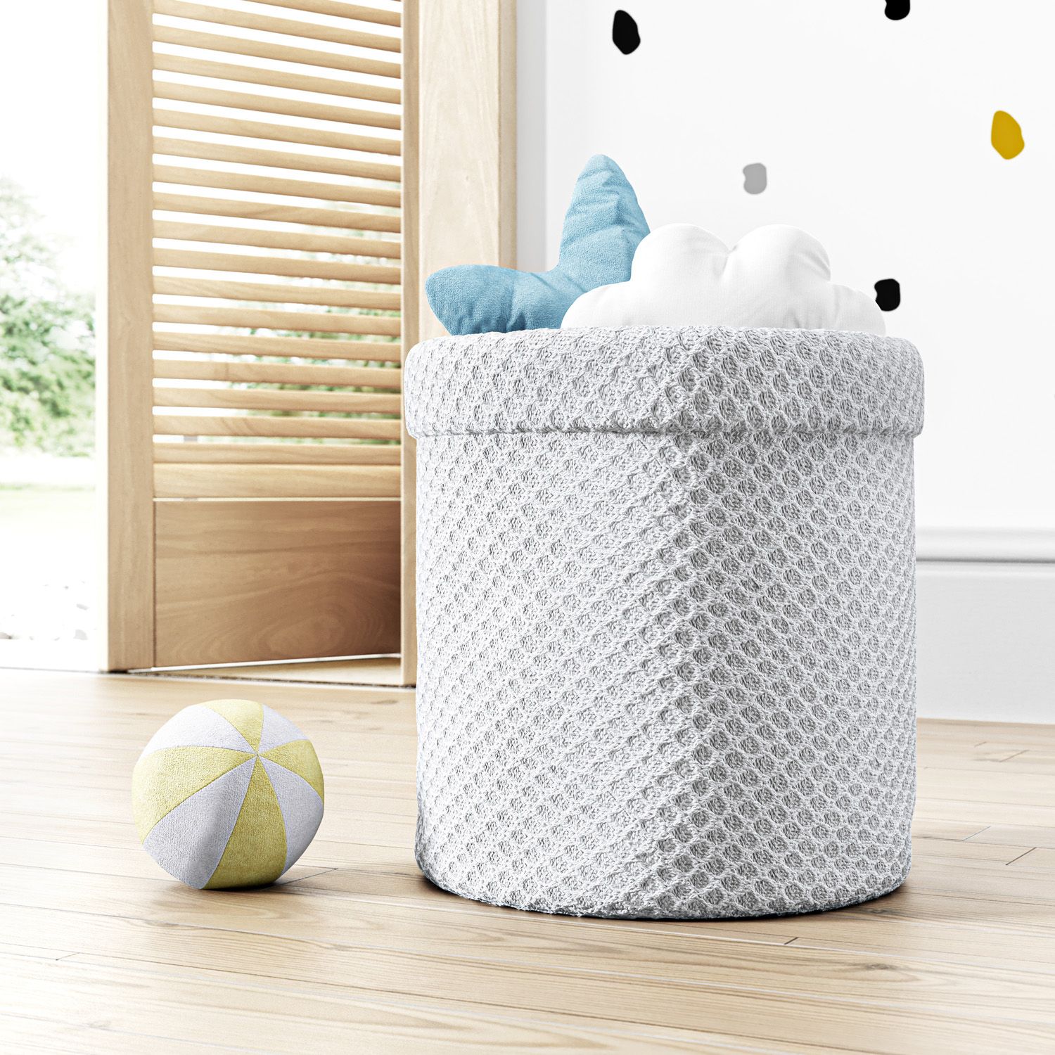 Cesto Organizador para Brinquedos Tricot Colmeia Verde Malva 24cm