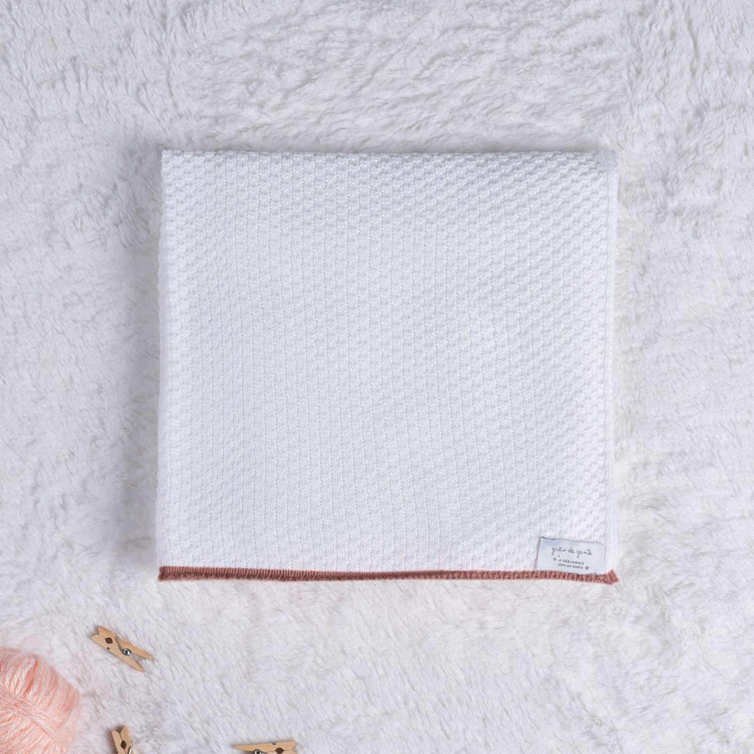 Saída Maternidade Tricot Macacão com Pérolas Nude Rosé 02 Peças