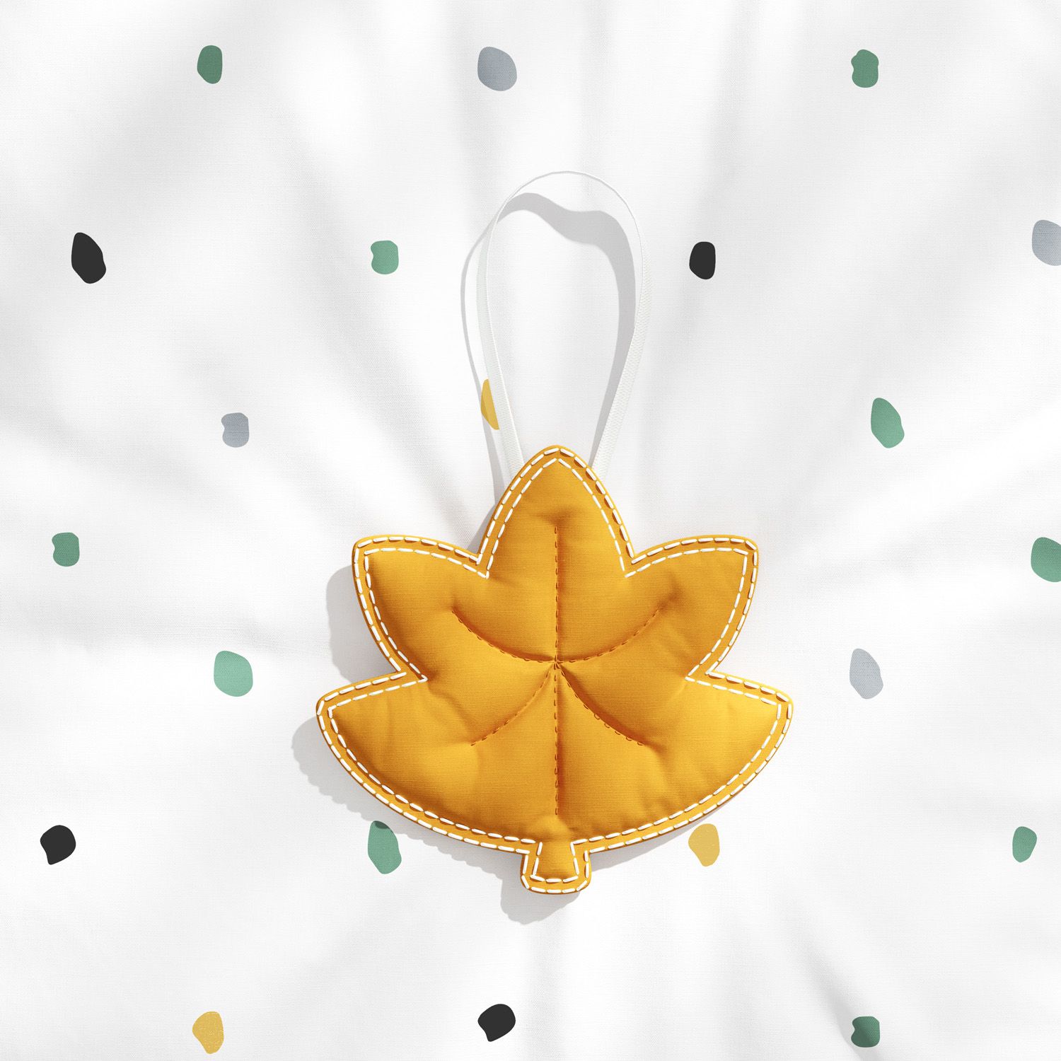 Lembrancinha Maternidade Mon Petit Folha de Outono Amarelo Mostarda